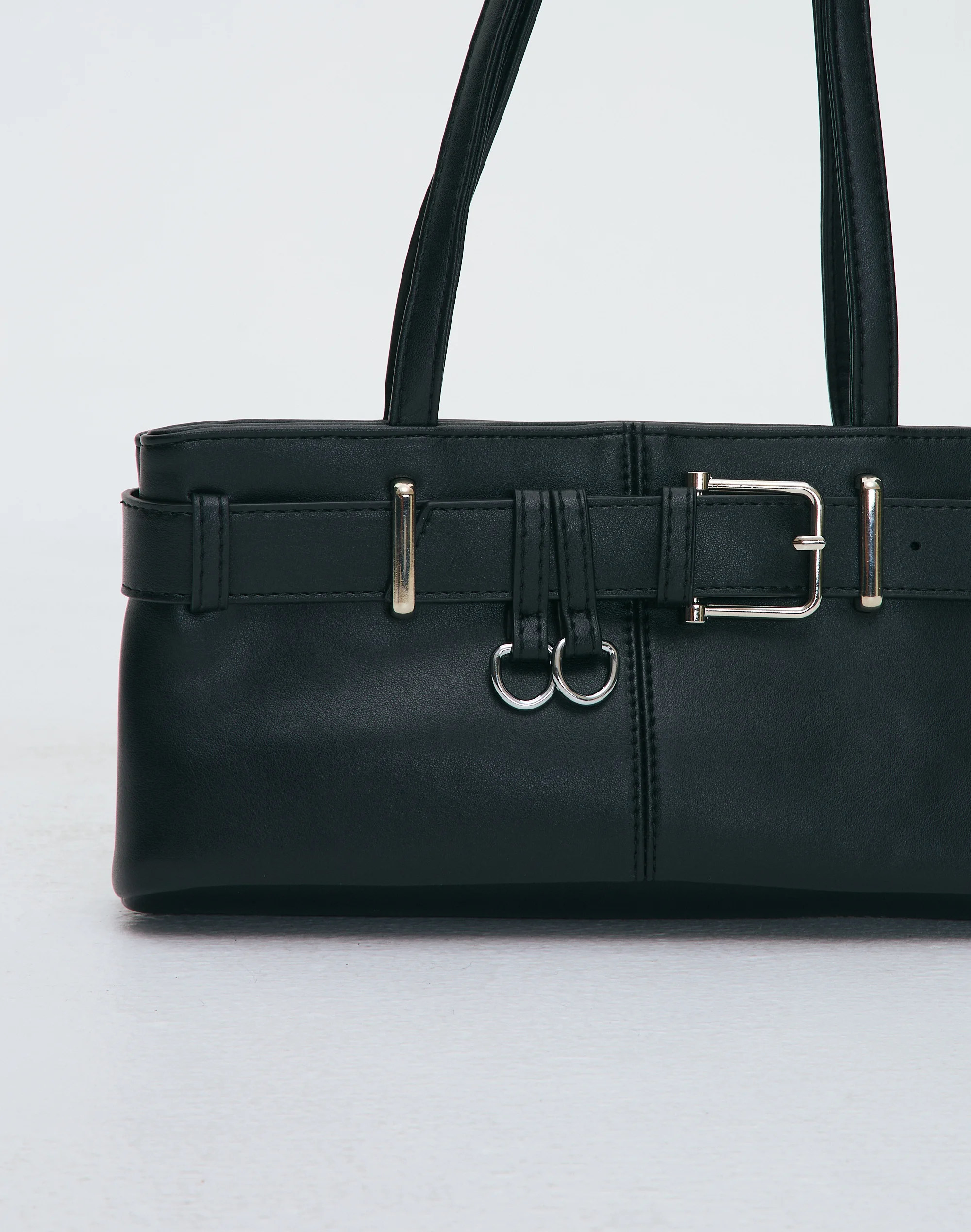 Buckle Shoulder Strap Bag Black