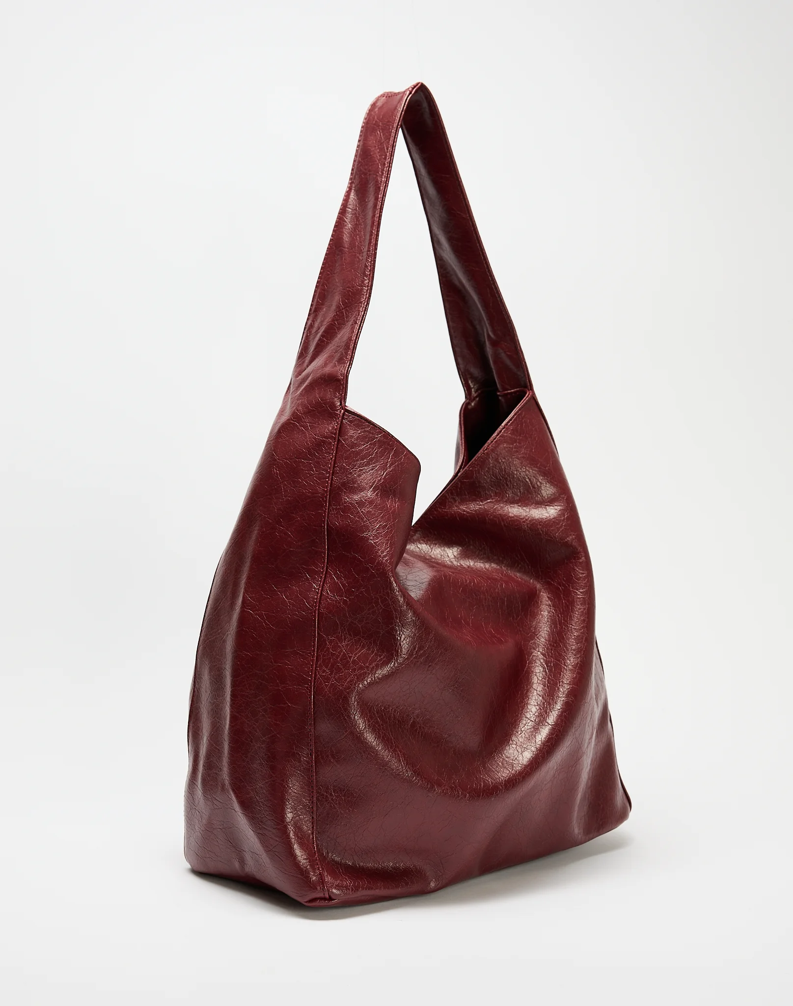 Faux Leather Tote Bag Cherry