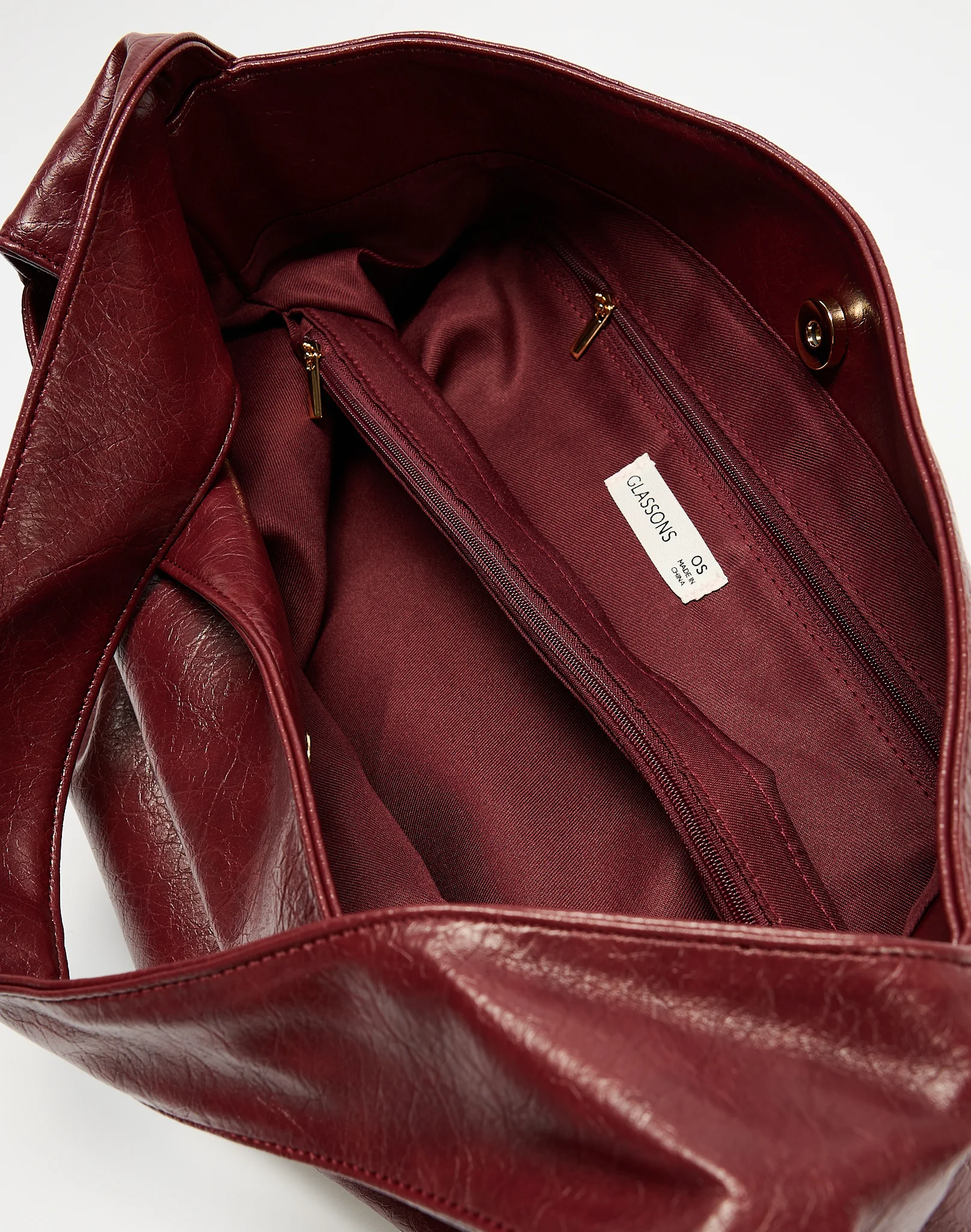 Faux Leather Tote Bag Cherry