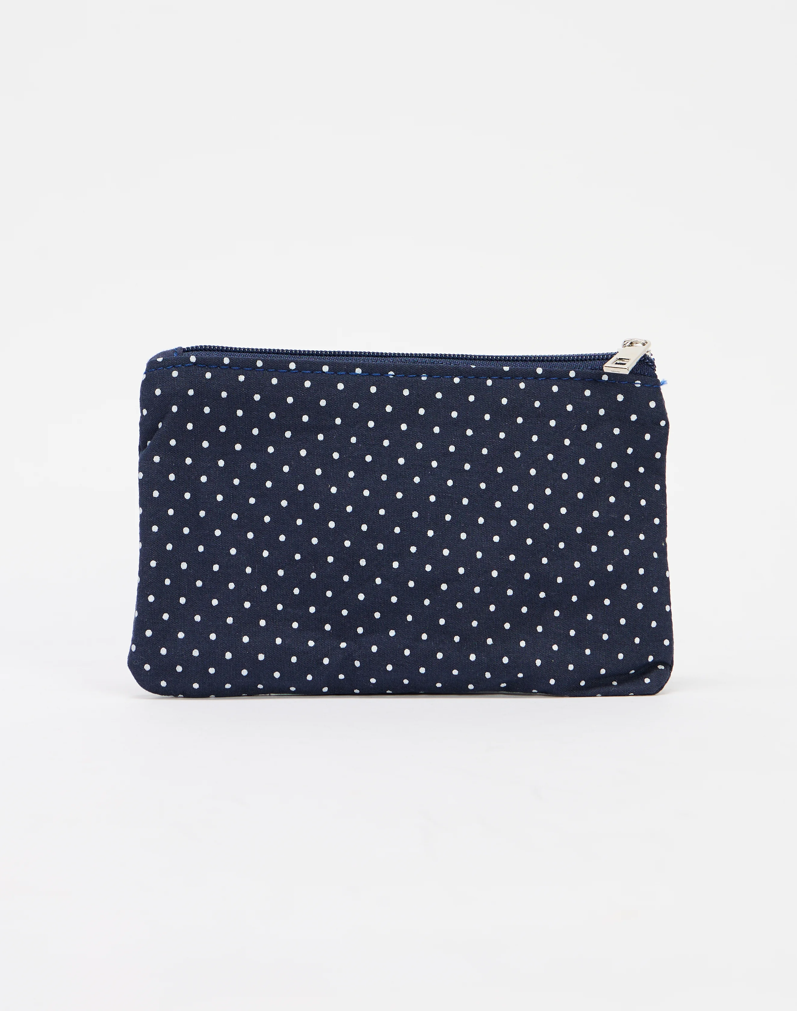 Print Coin Purse Purse in Navy X White Polka