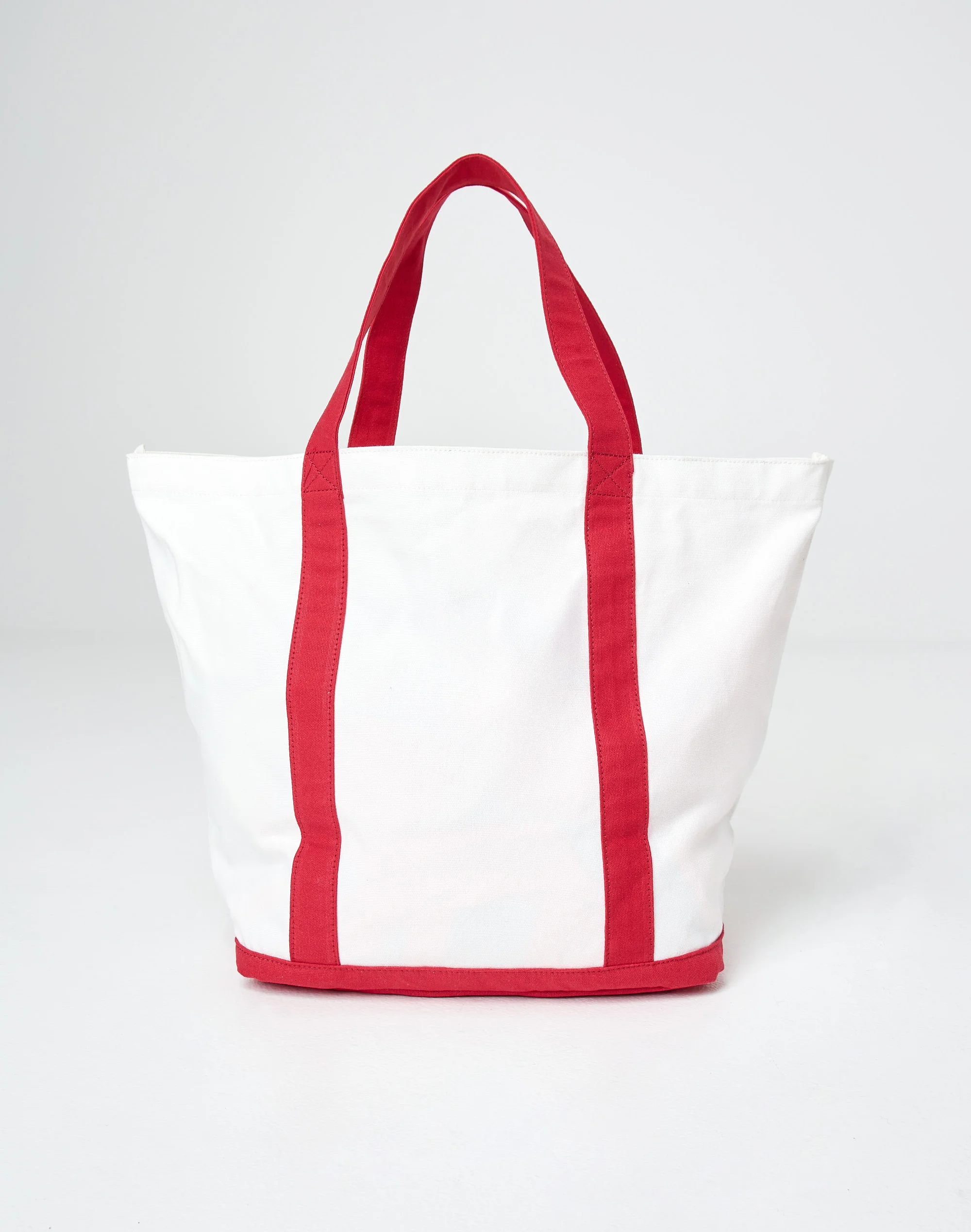 Oversized Canvas Active Tote Bag White X Raspberry