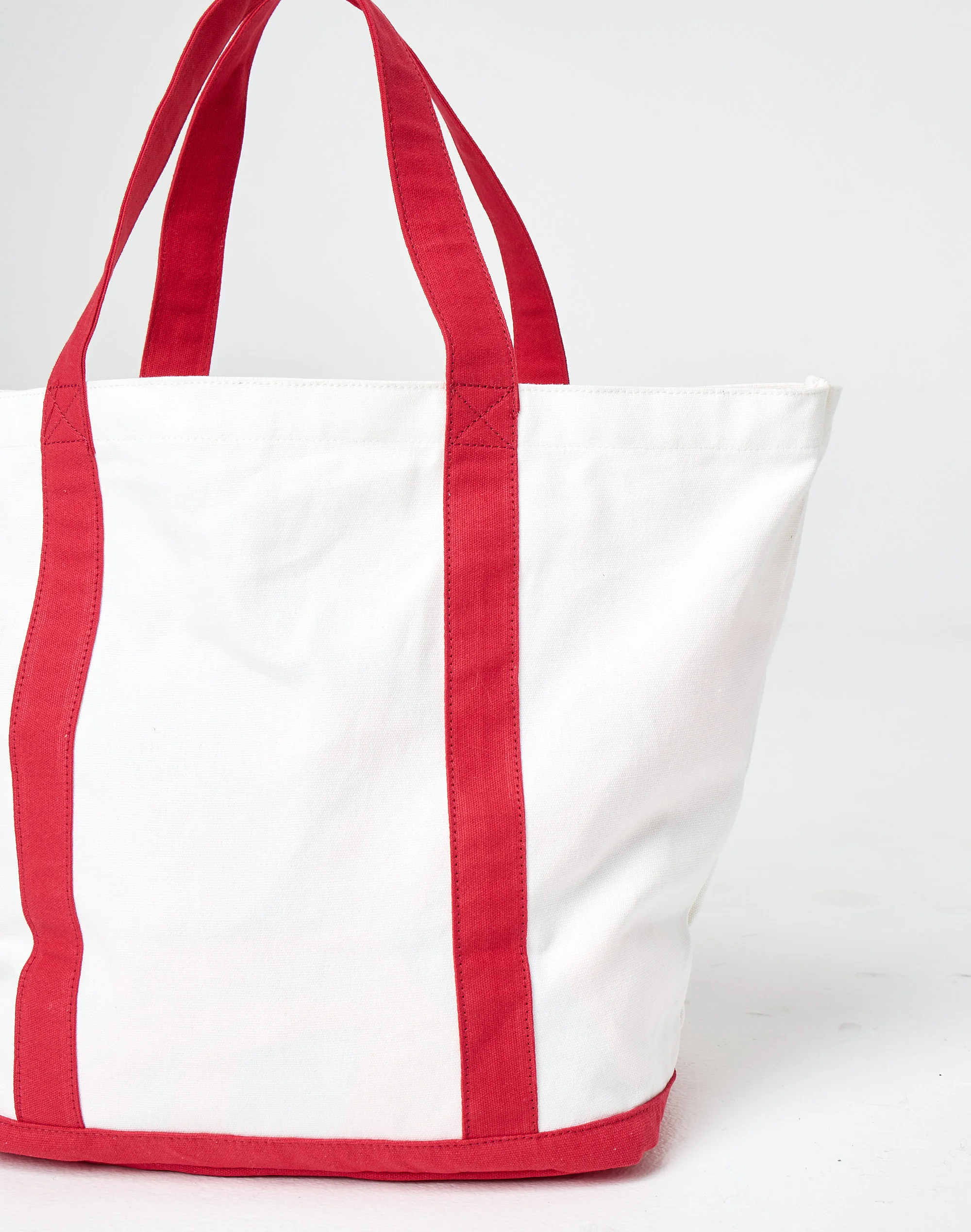 Oversized Canvas Active Tote Bag White X Raspberry