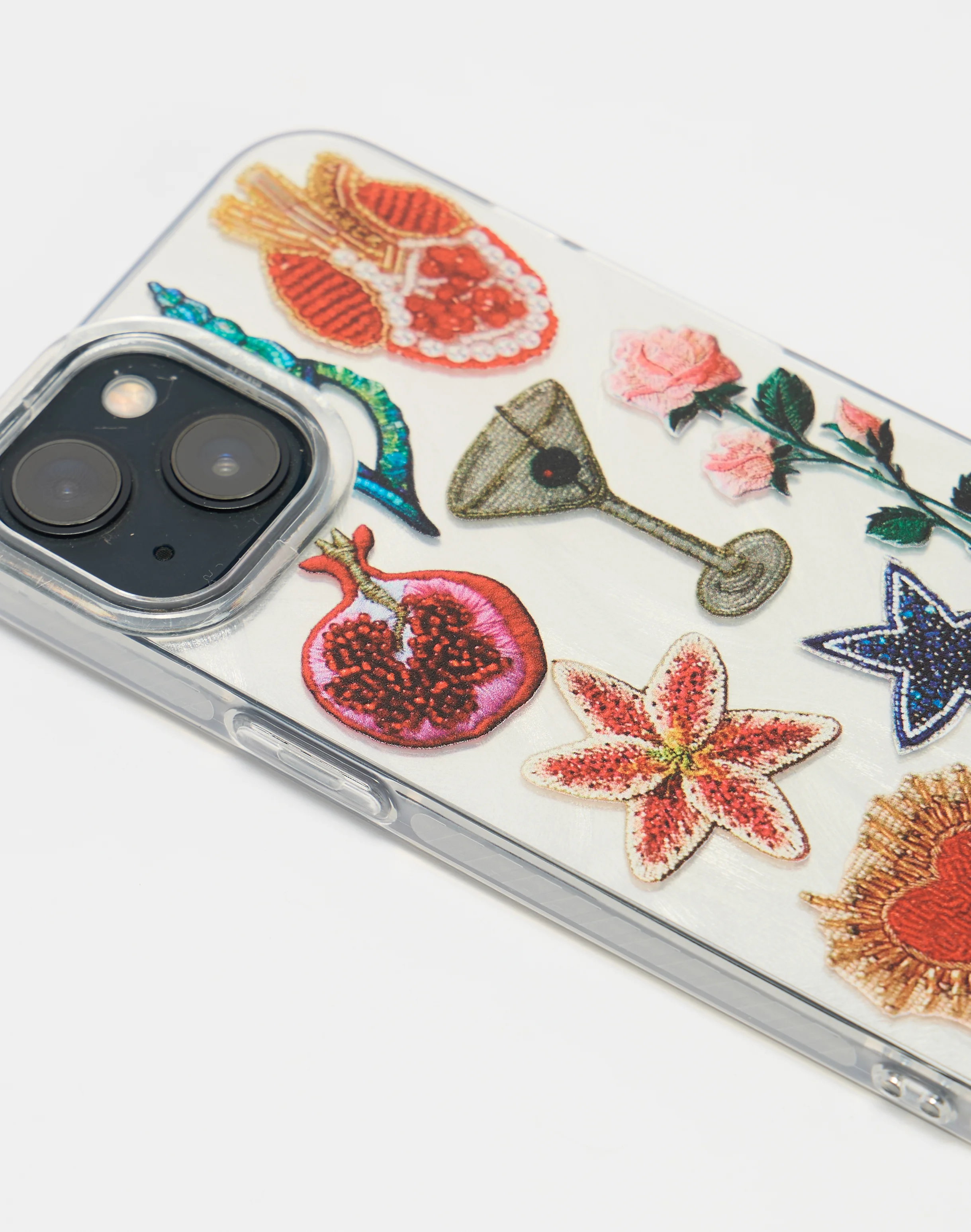 Embroidered Patch Phone Case Clear X Embroided