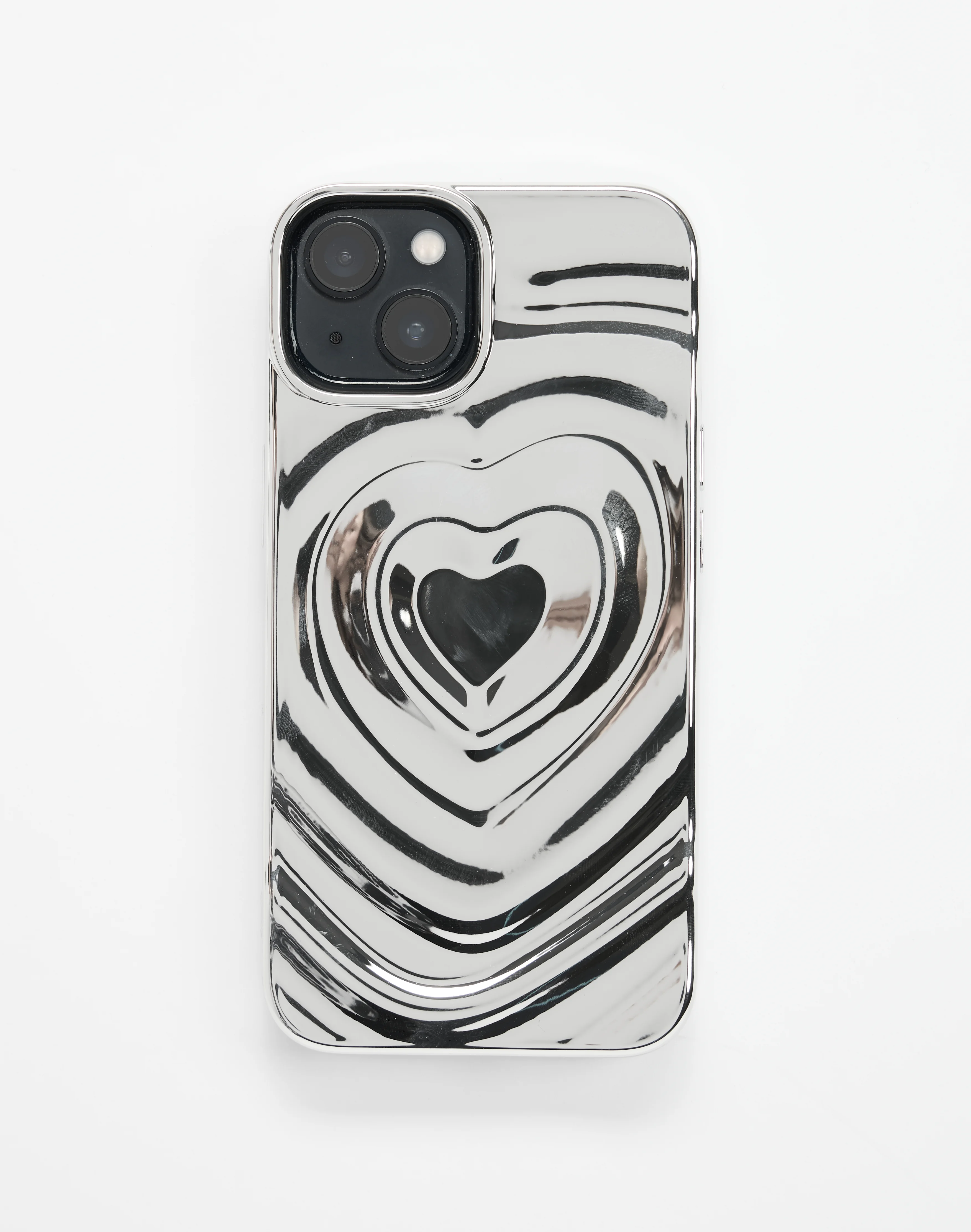 Metallic Heart iPhone Case Silver X Ripple Heart