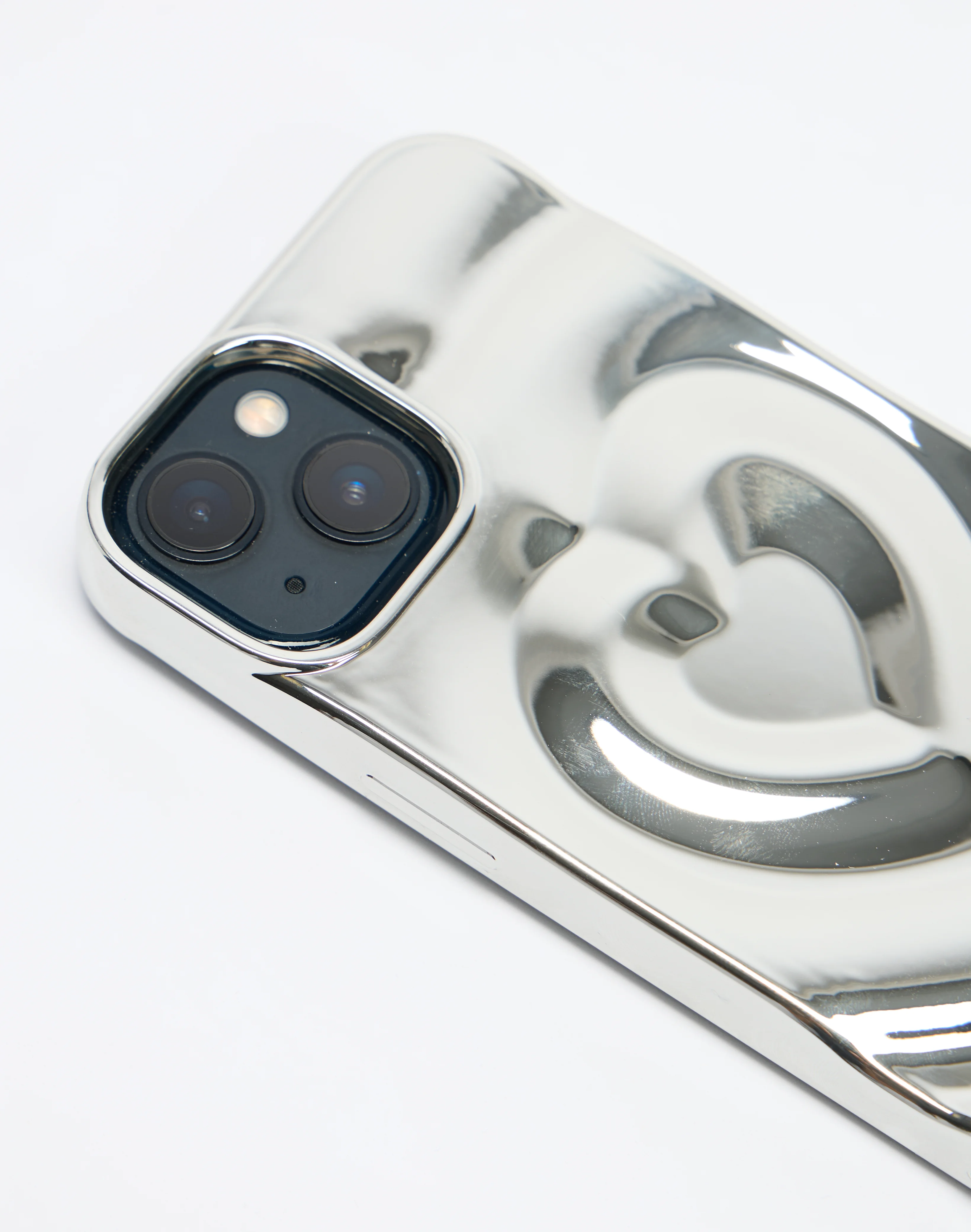 Metallic Heart iPhone Case Silver X Ripple Heart