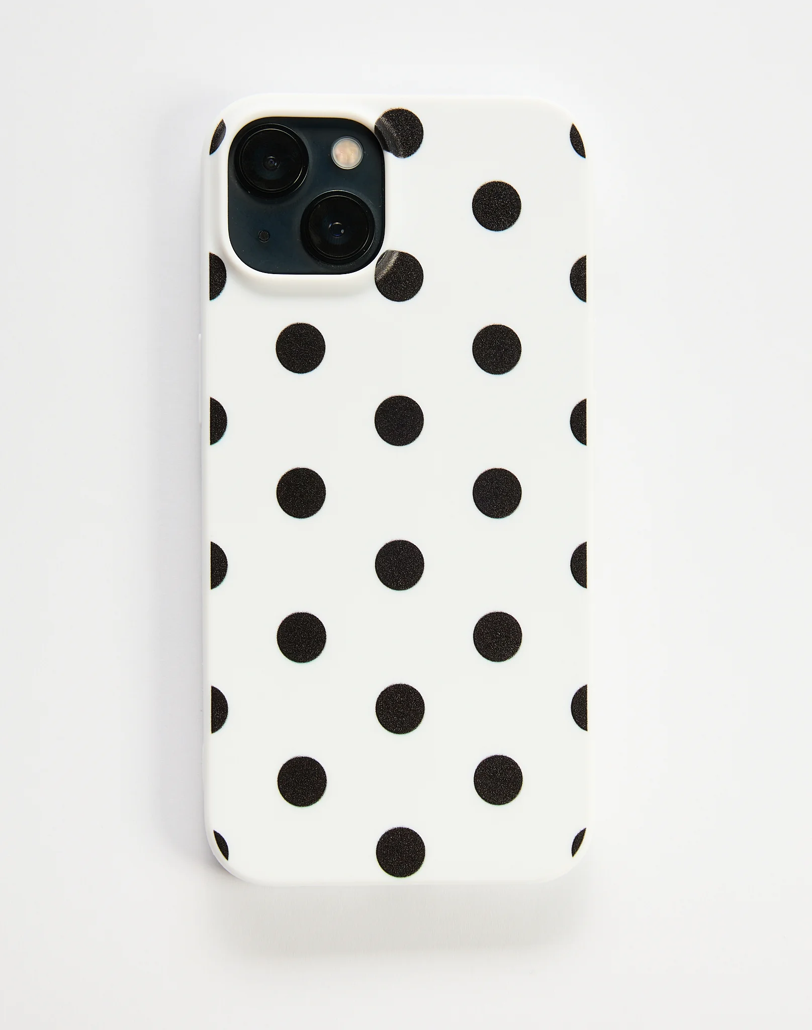 Print iPhone Case White X Black Polka