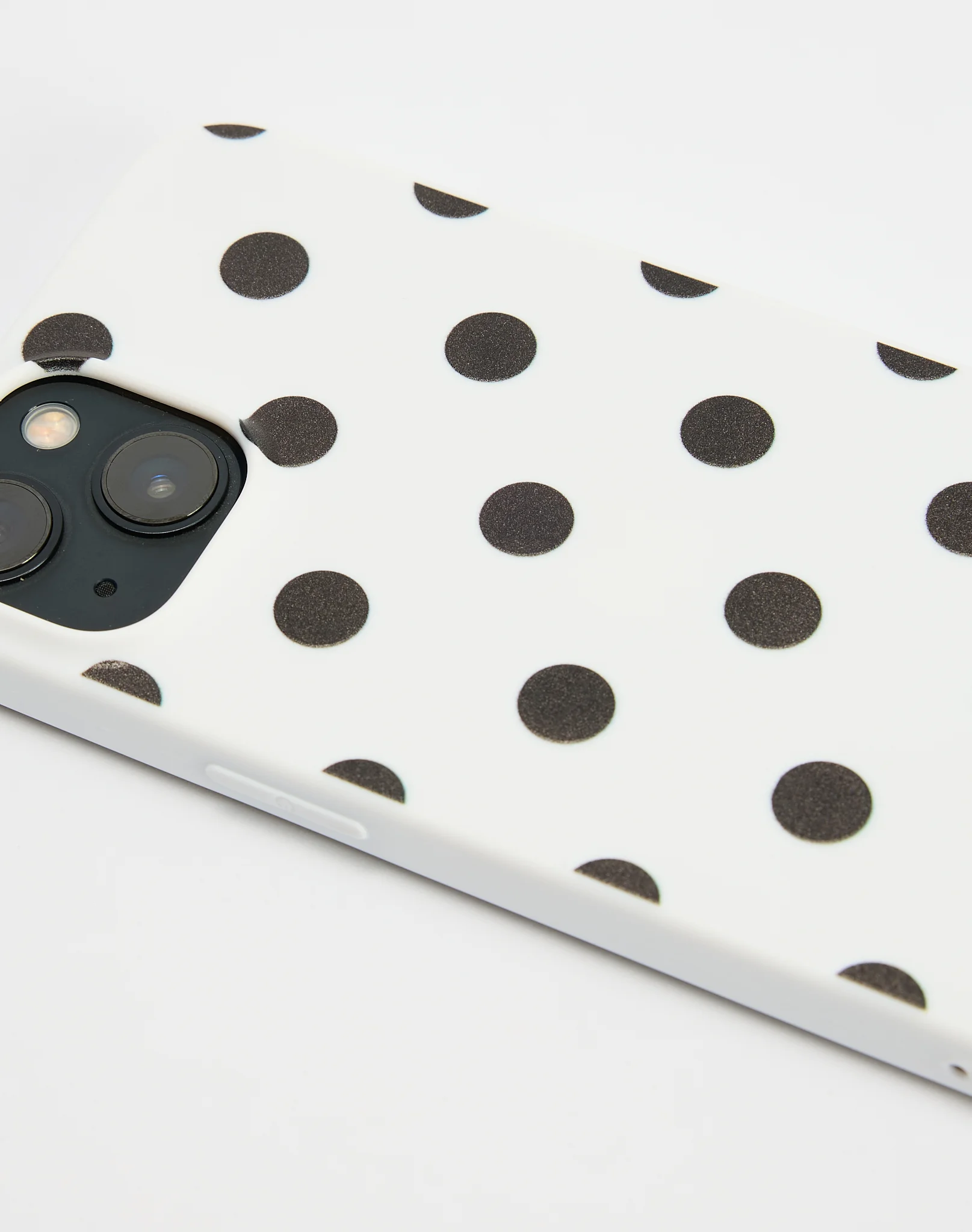 Print iPhone Case White X Black Polka