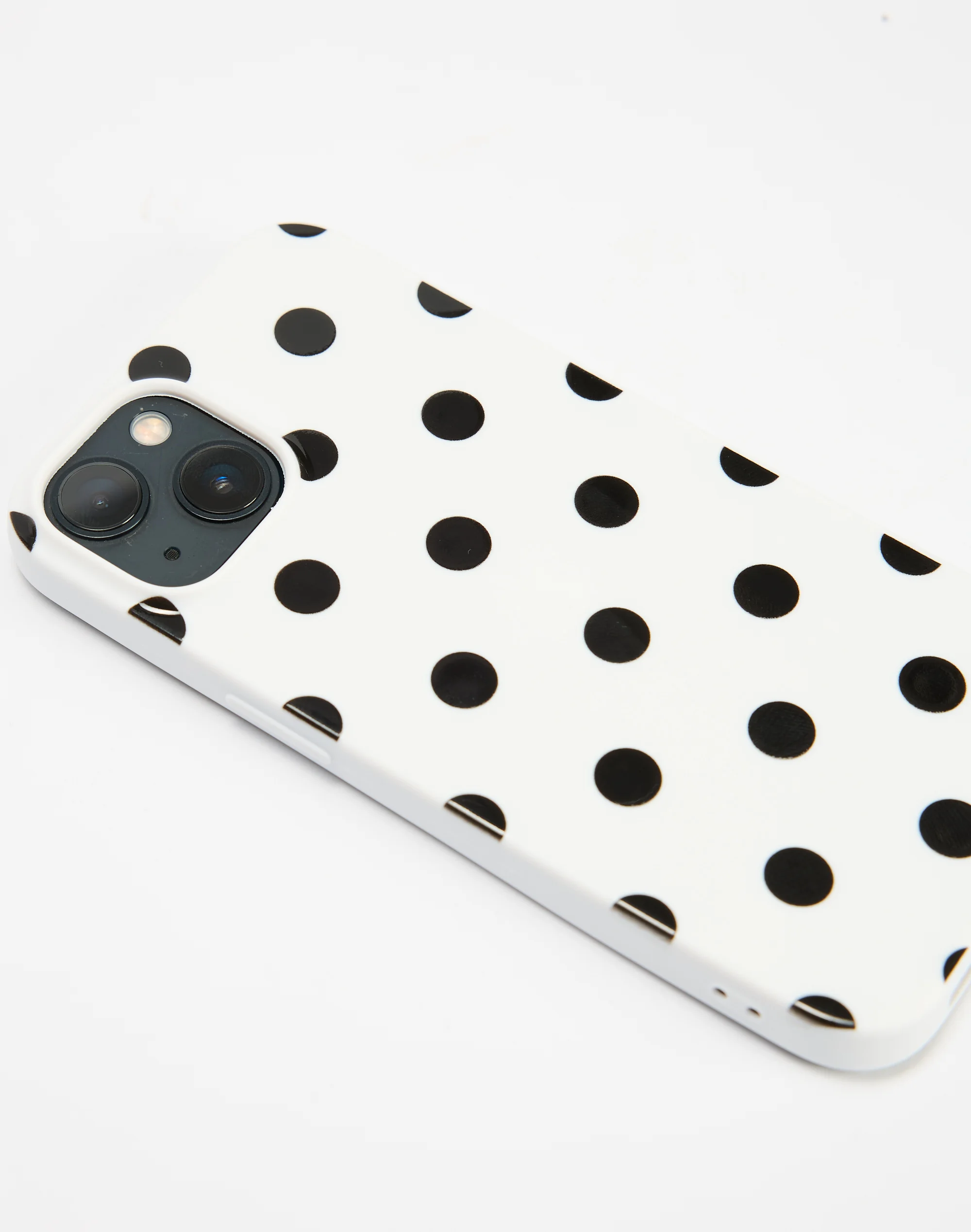 Print iPhone Case White X Black Polka Nw
