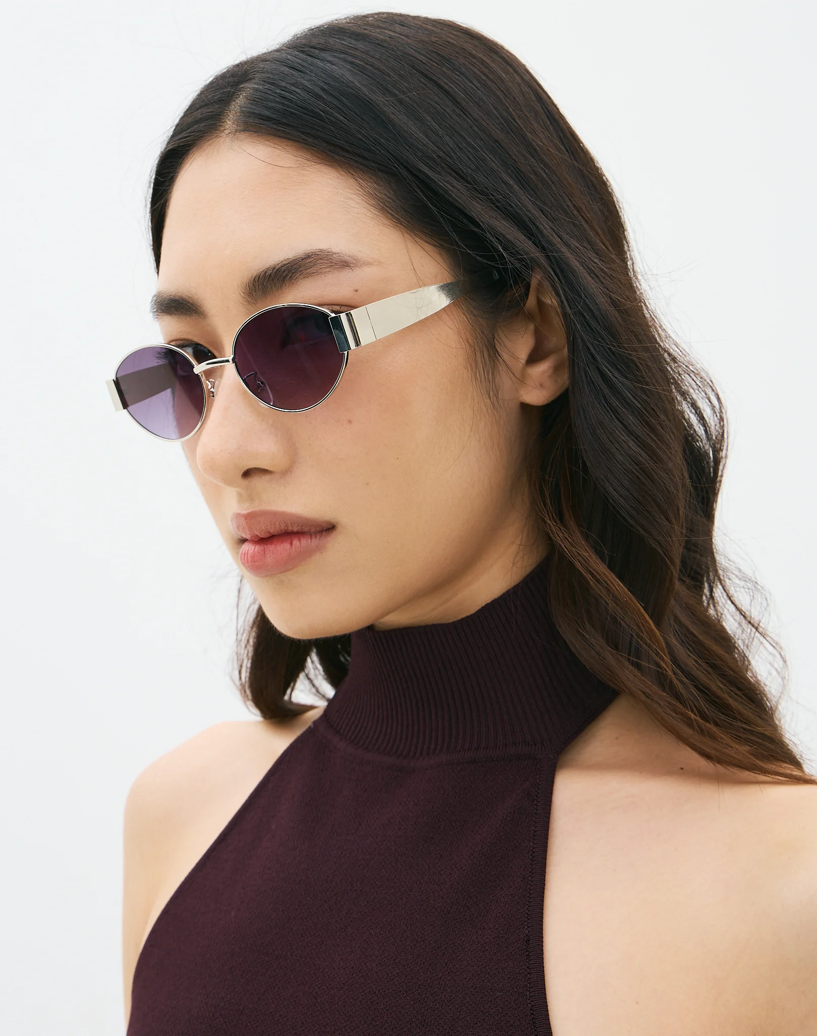 Oval Wire Frame Sunglasses Black X Silver 4 Oval Wire Frame Sunglasses Black X Silver