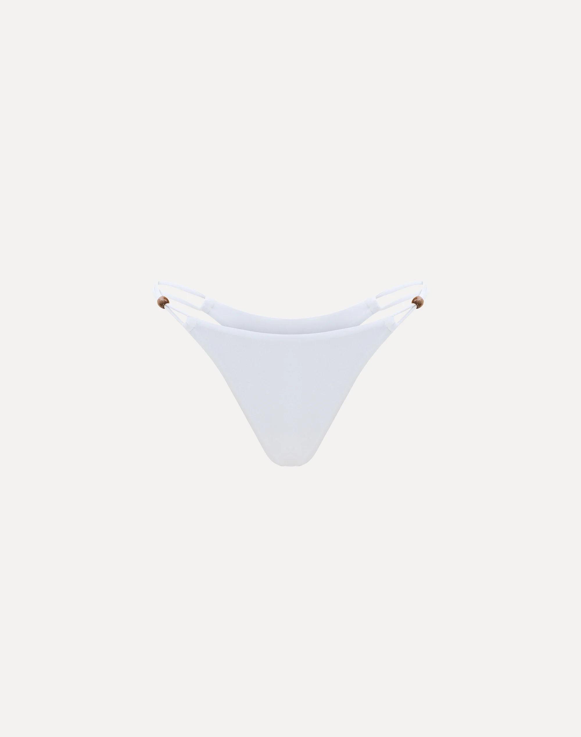 Detail Beaded Thong Bikini Bottom White