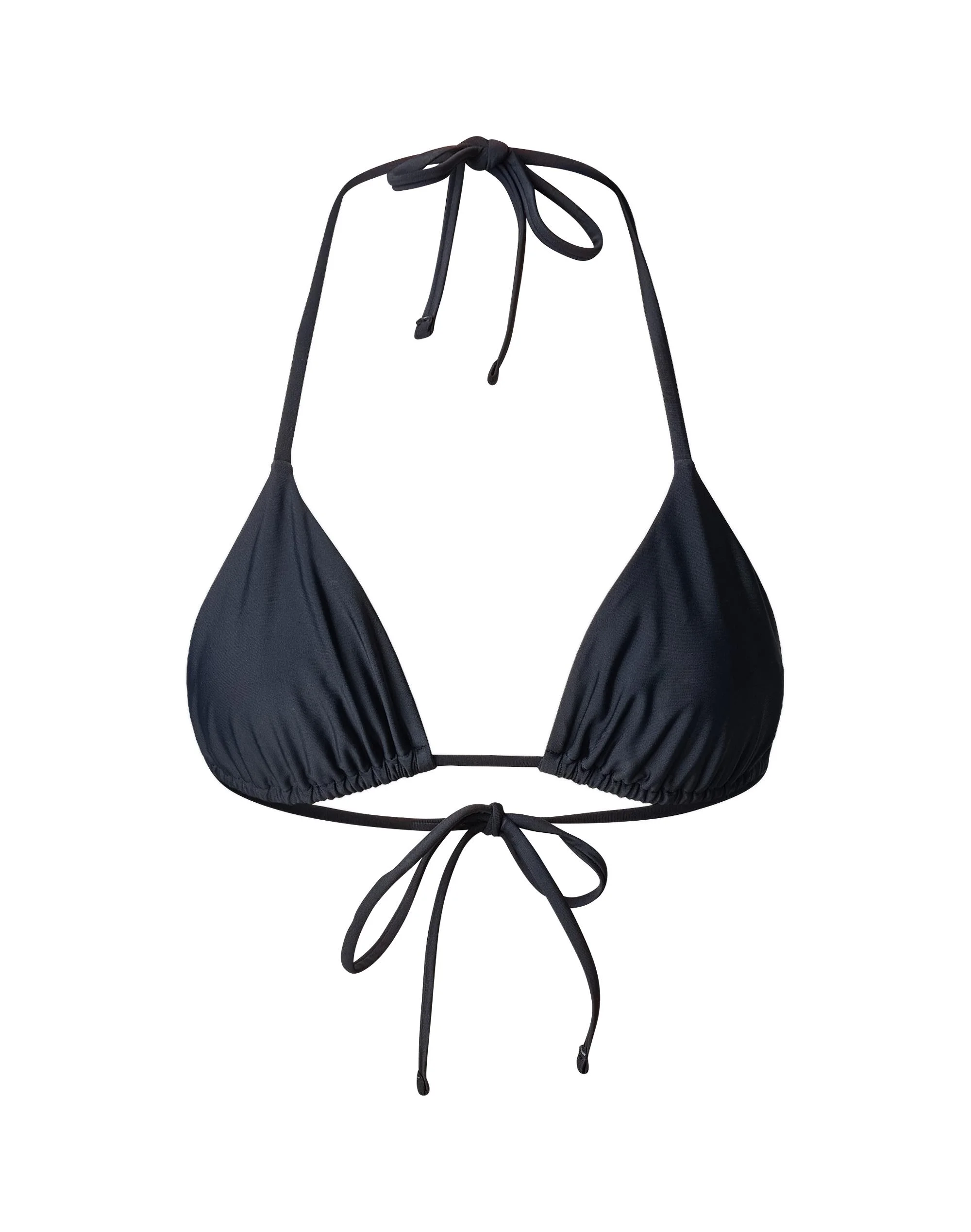 Triangle Halter Bikini Top Black