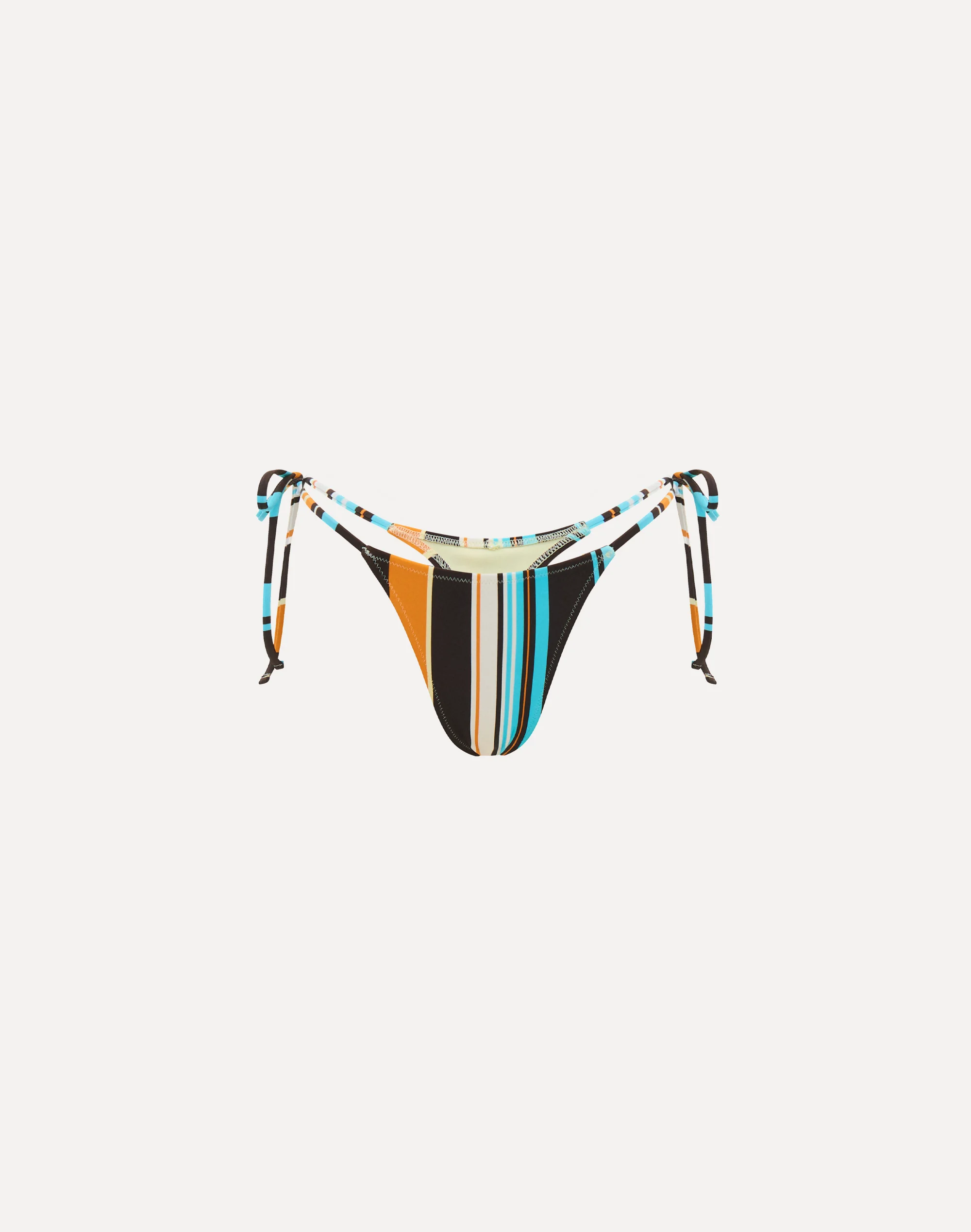 Print Tie Side Thong Bikini Bottom Vela Stripe 7 Print Tie Side Thong Bikini Bottom Vela Stripe