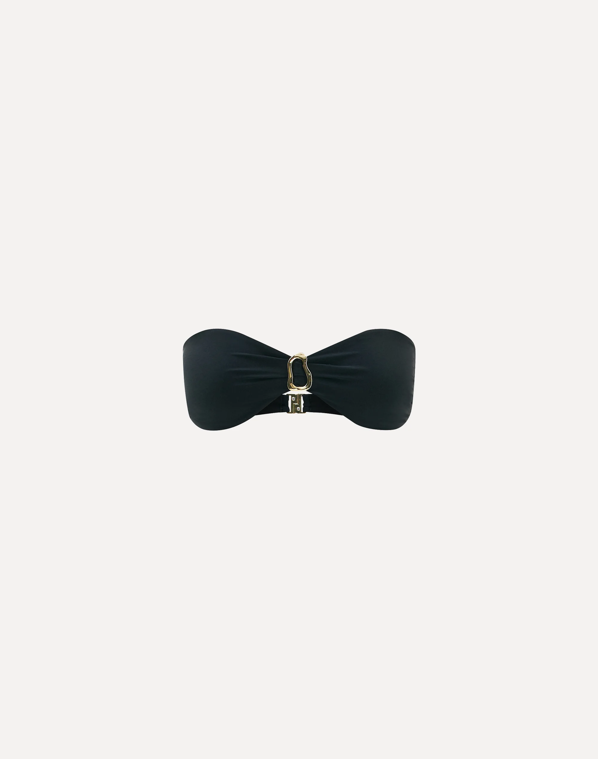 Hardware Bandeau Bikini Top Black X Gold