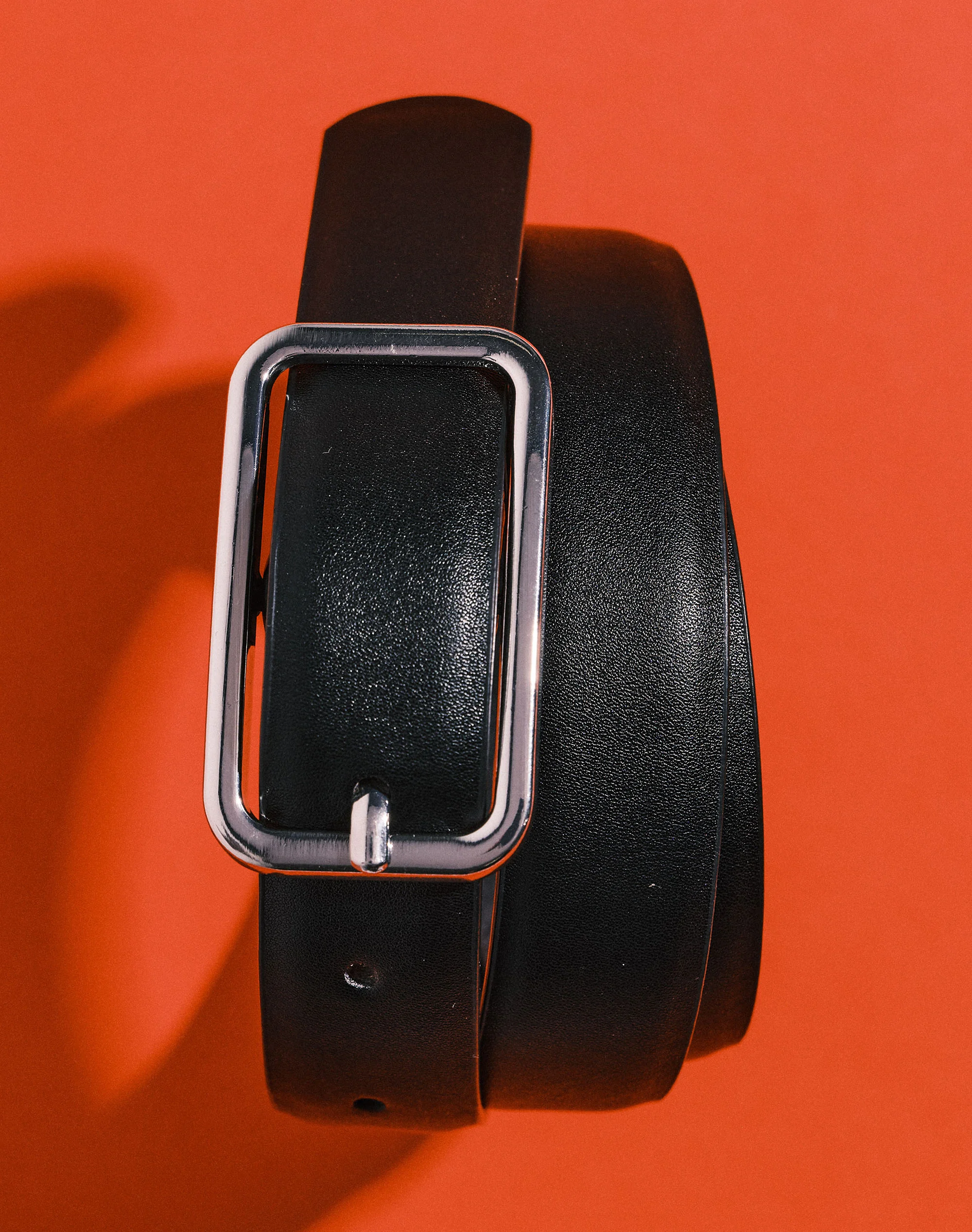 Classic Thin Belt Belt in Black X Silver