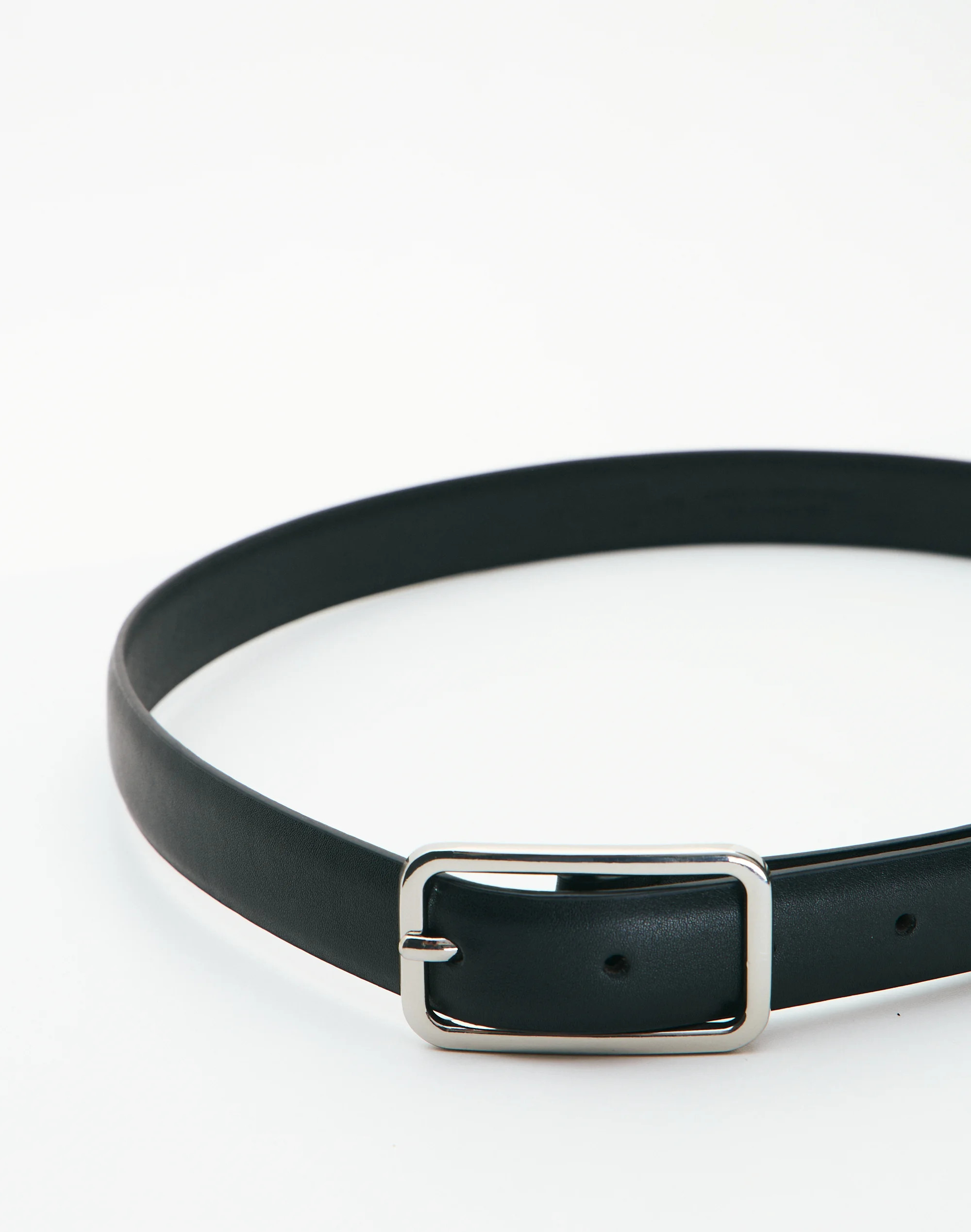 Classic Thin Belt Belt in Black X Silver