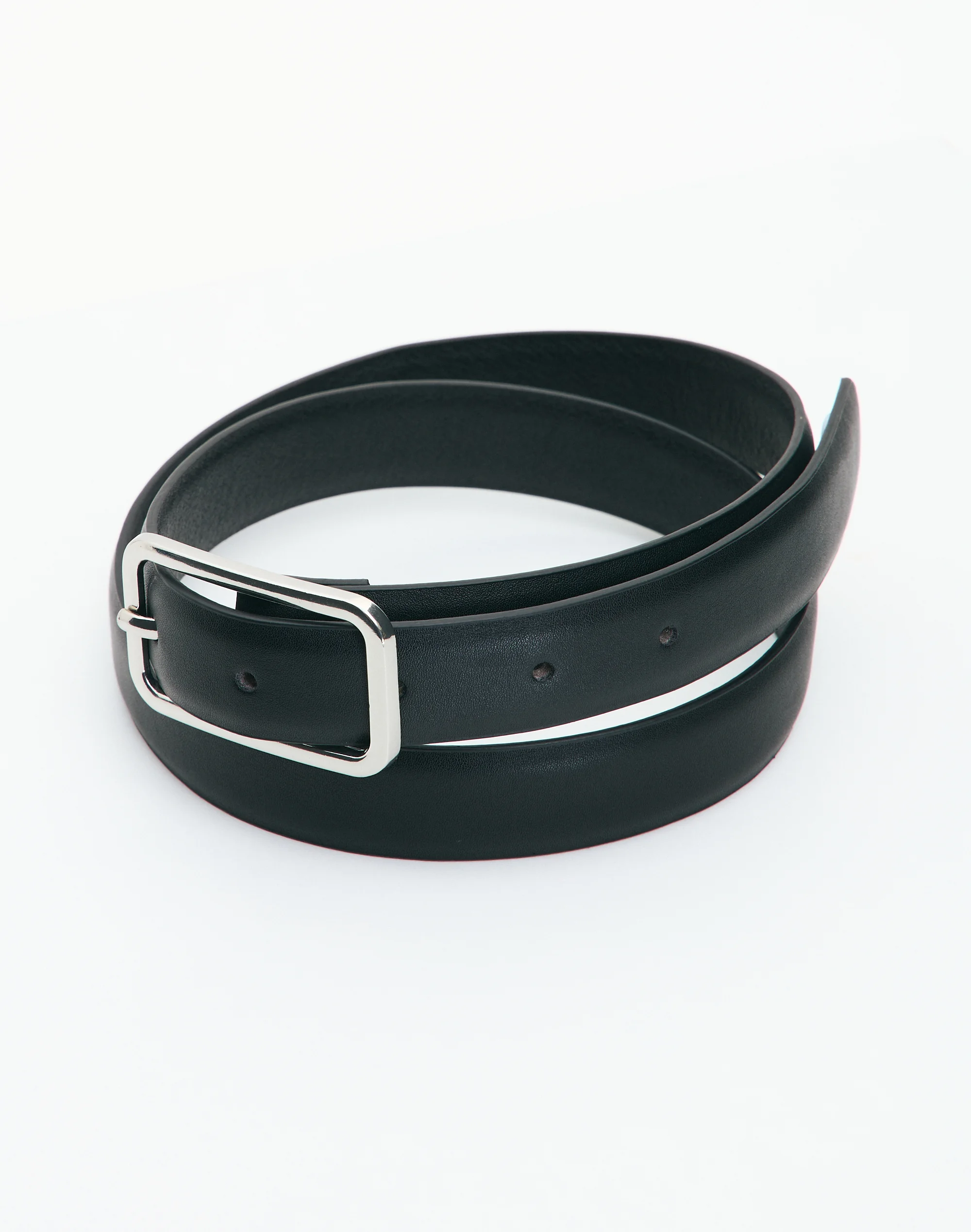 Classic Thin Belt Belt in Black X Silver