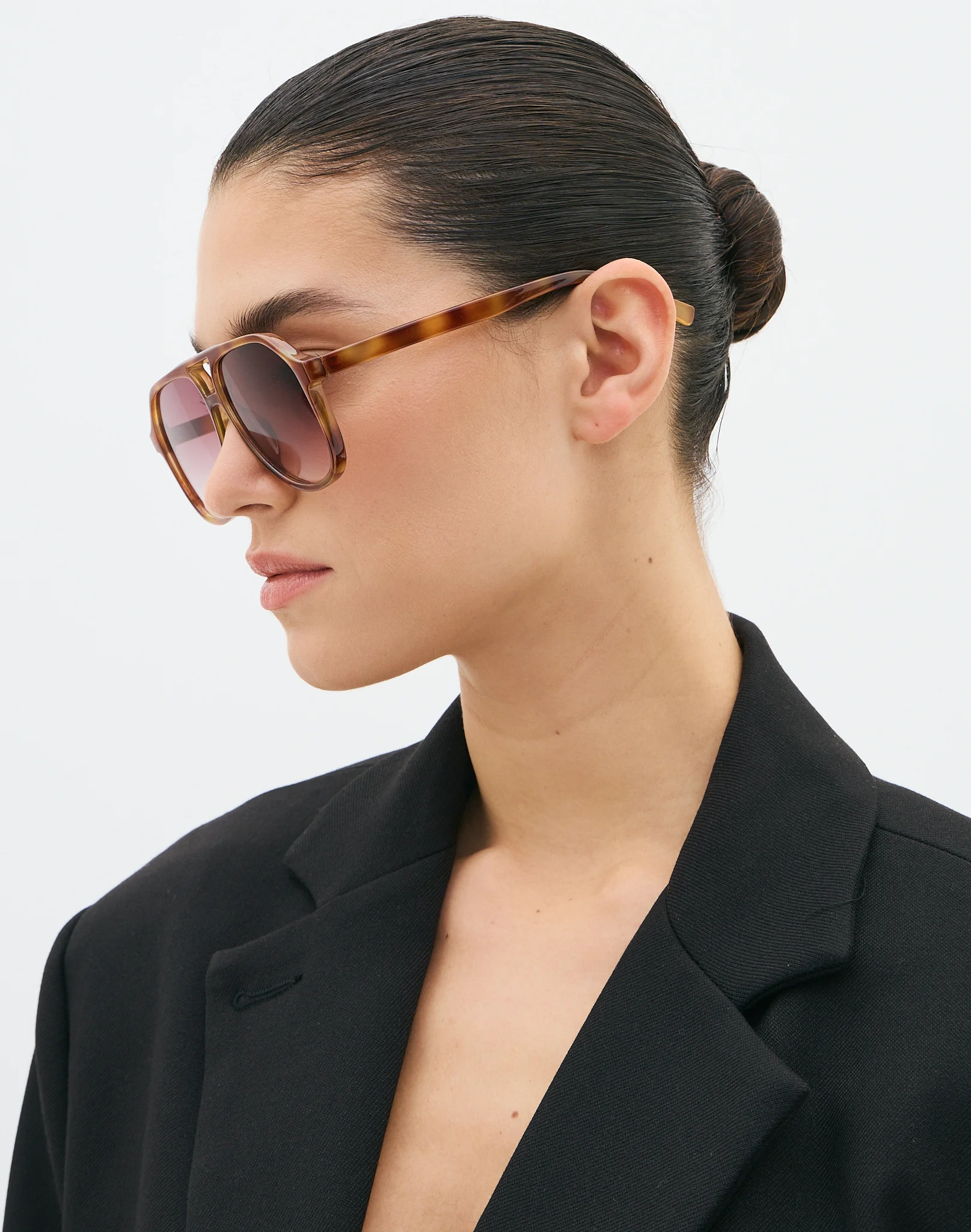 Thin Frame Aviator Sunglasses Frame Aviator Sunglasses in Tort X Brown