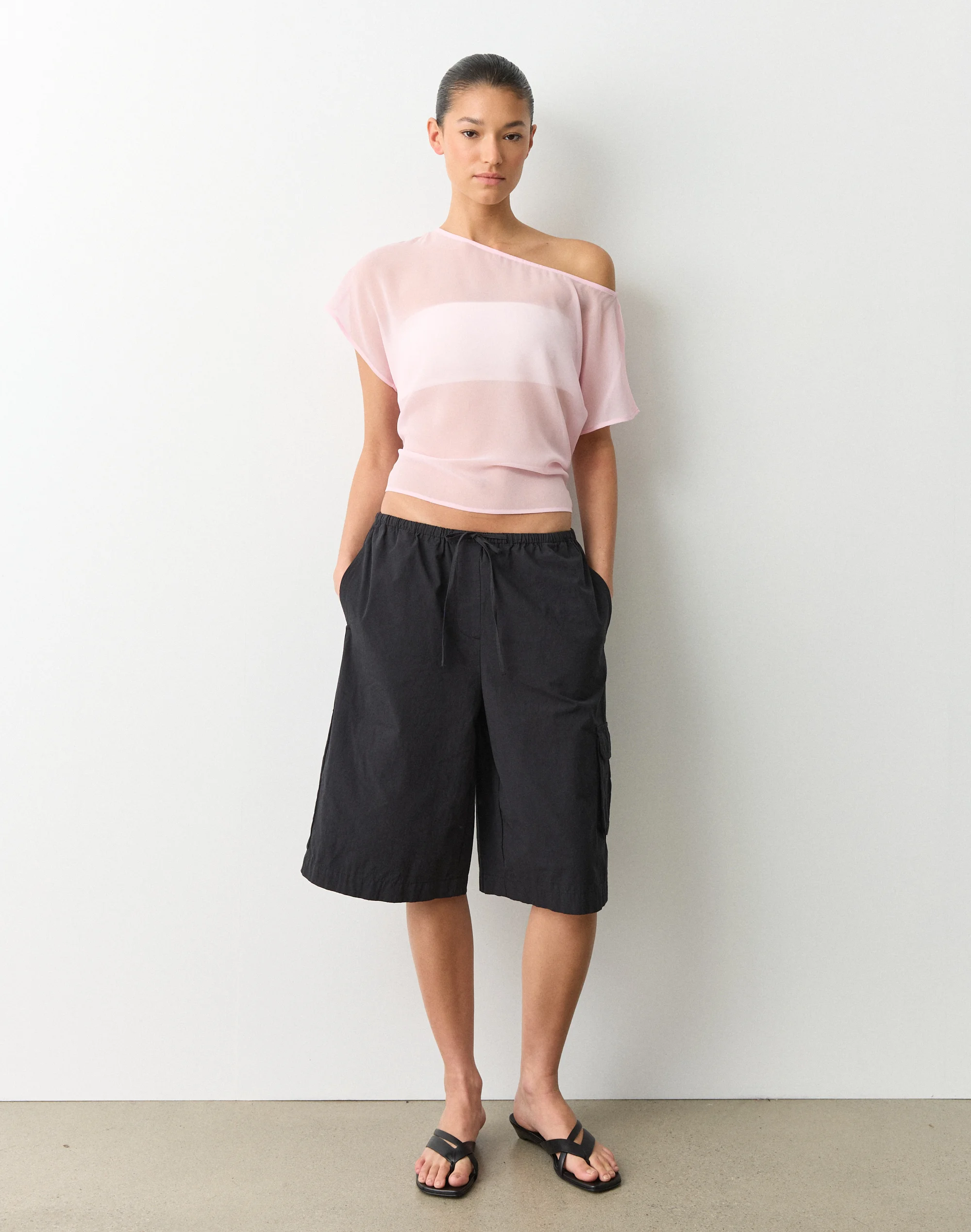Chiffon Sheer Off Shoulder Blouse Cosmo Kiss 3 Chiffon Sheer Off Shoulder Blouse Cosmo Kiss