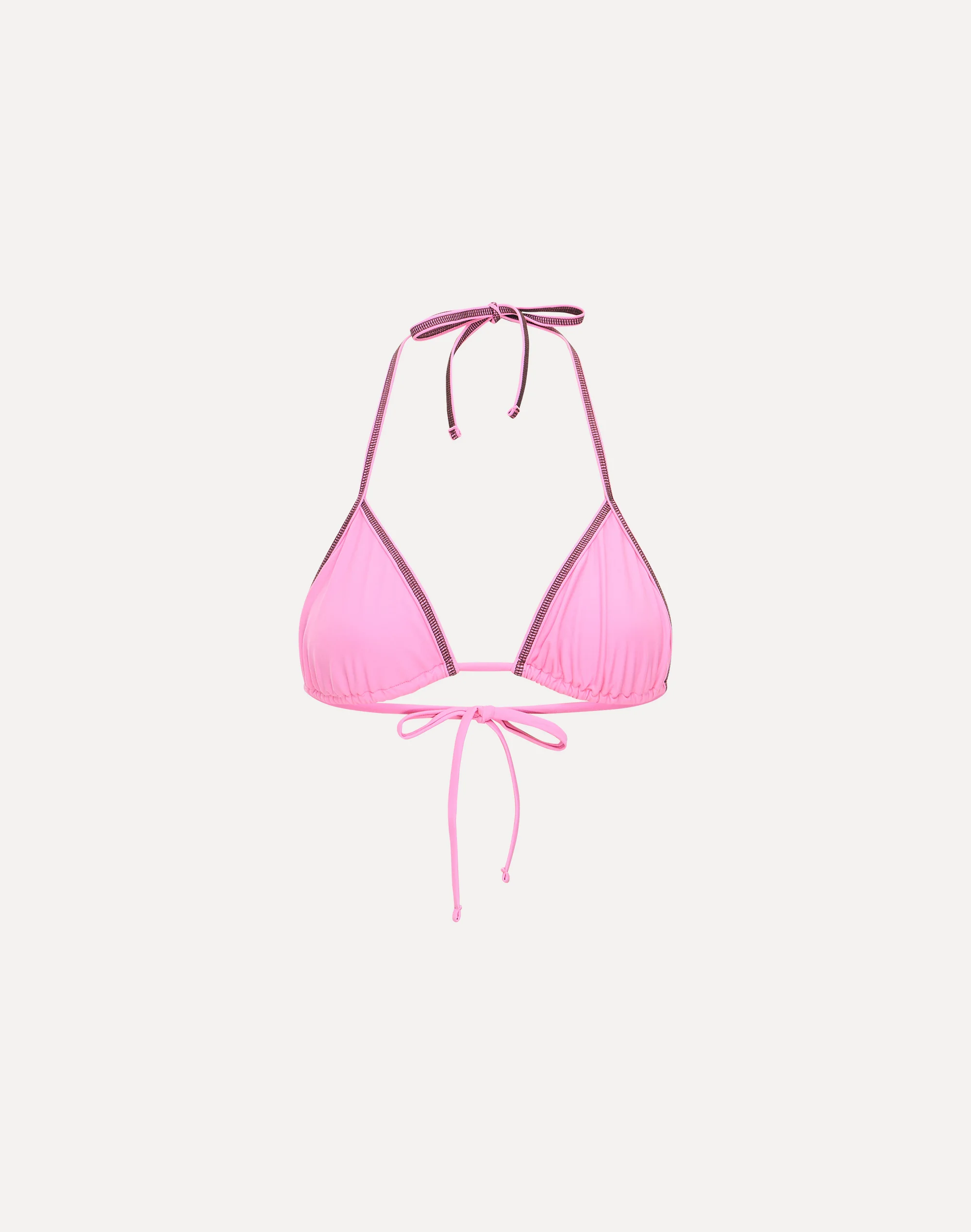 Contrast Stitch Halter Triangle Bikini Top Bubble X Bear Hug