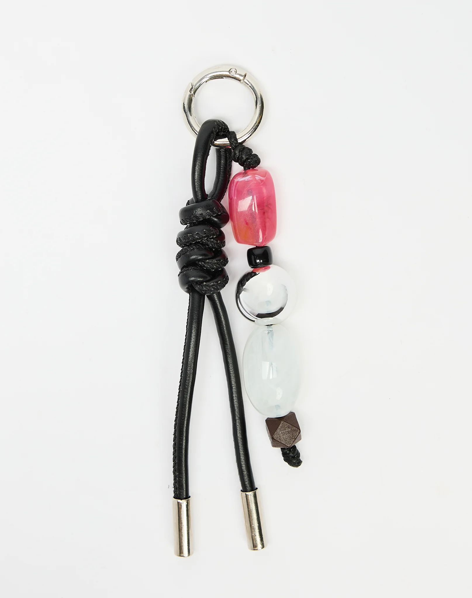 Bead Bag Charm Pink X Black
