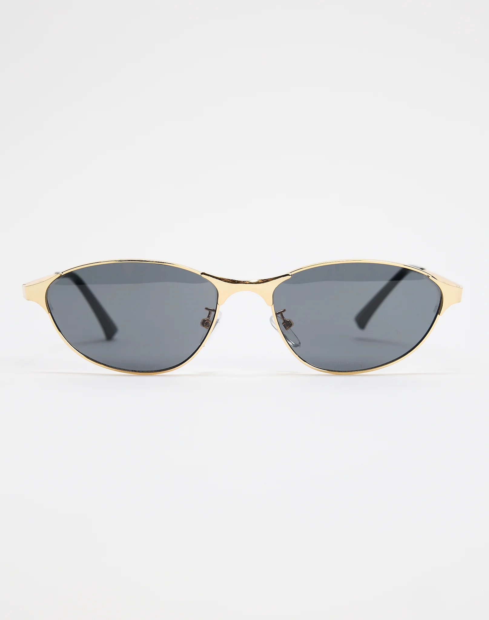 Cat Eye Wire Frame Sunglasses Black X Gold