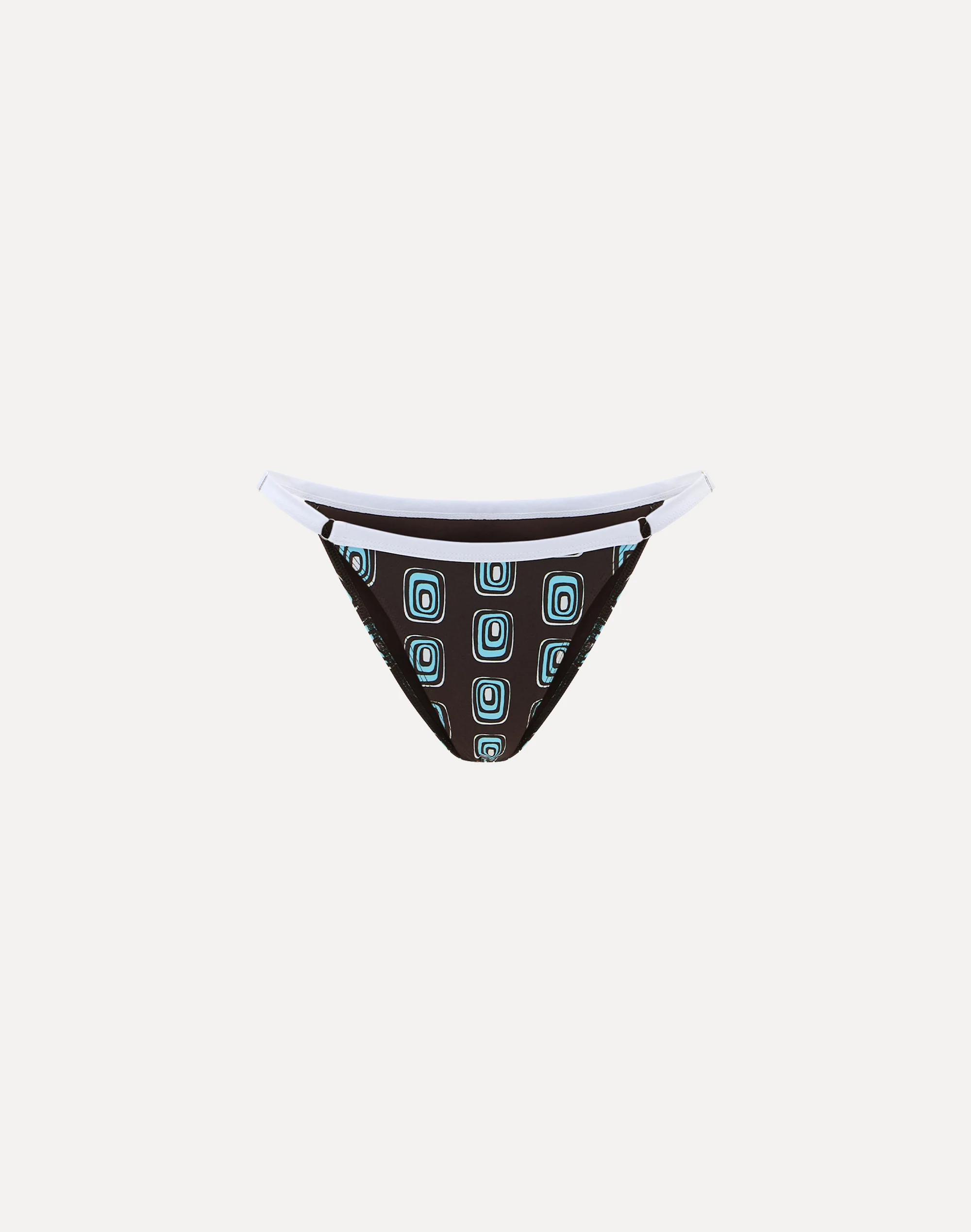 Adjustable Cheeky Bikini Bottom Jane Geo X White