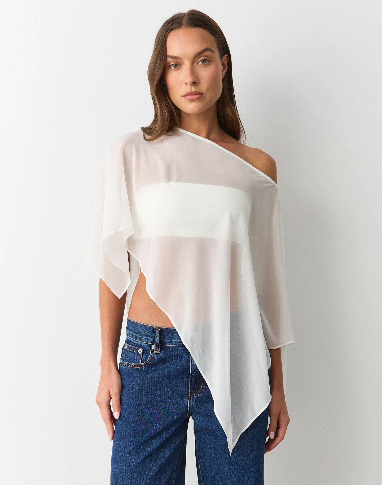 Chiffon Poncho Milk