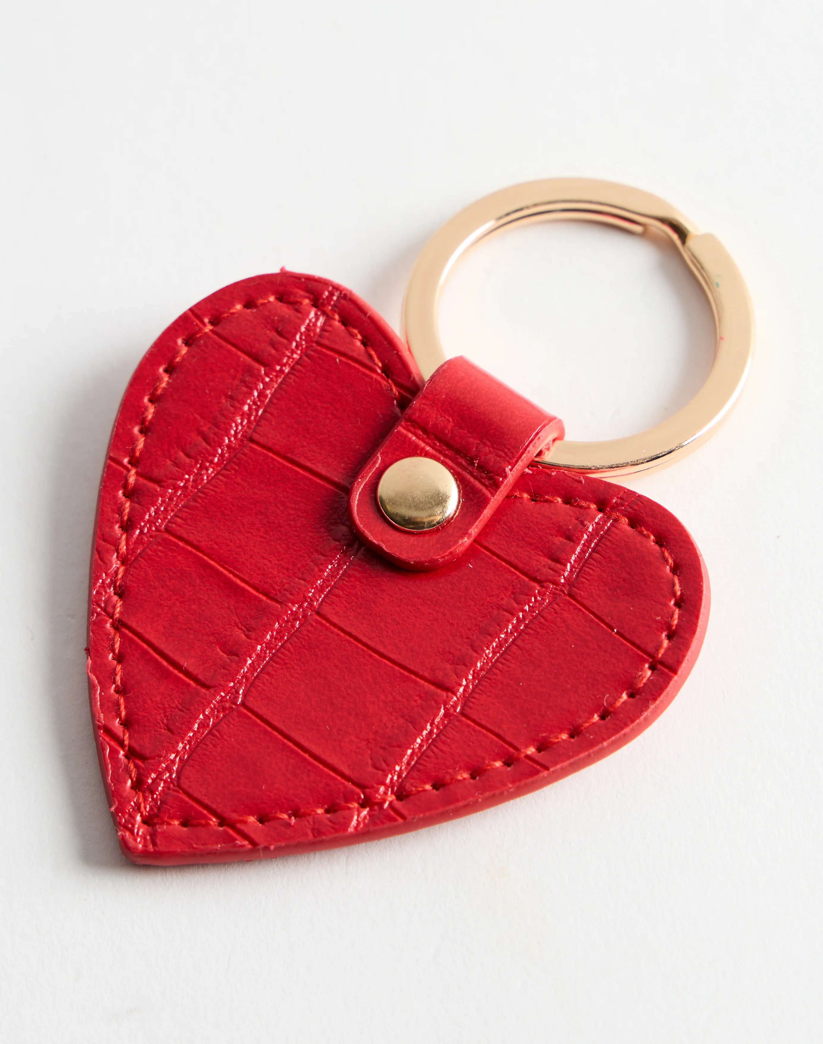 Heart Key Chain in Red X Gold