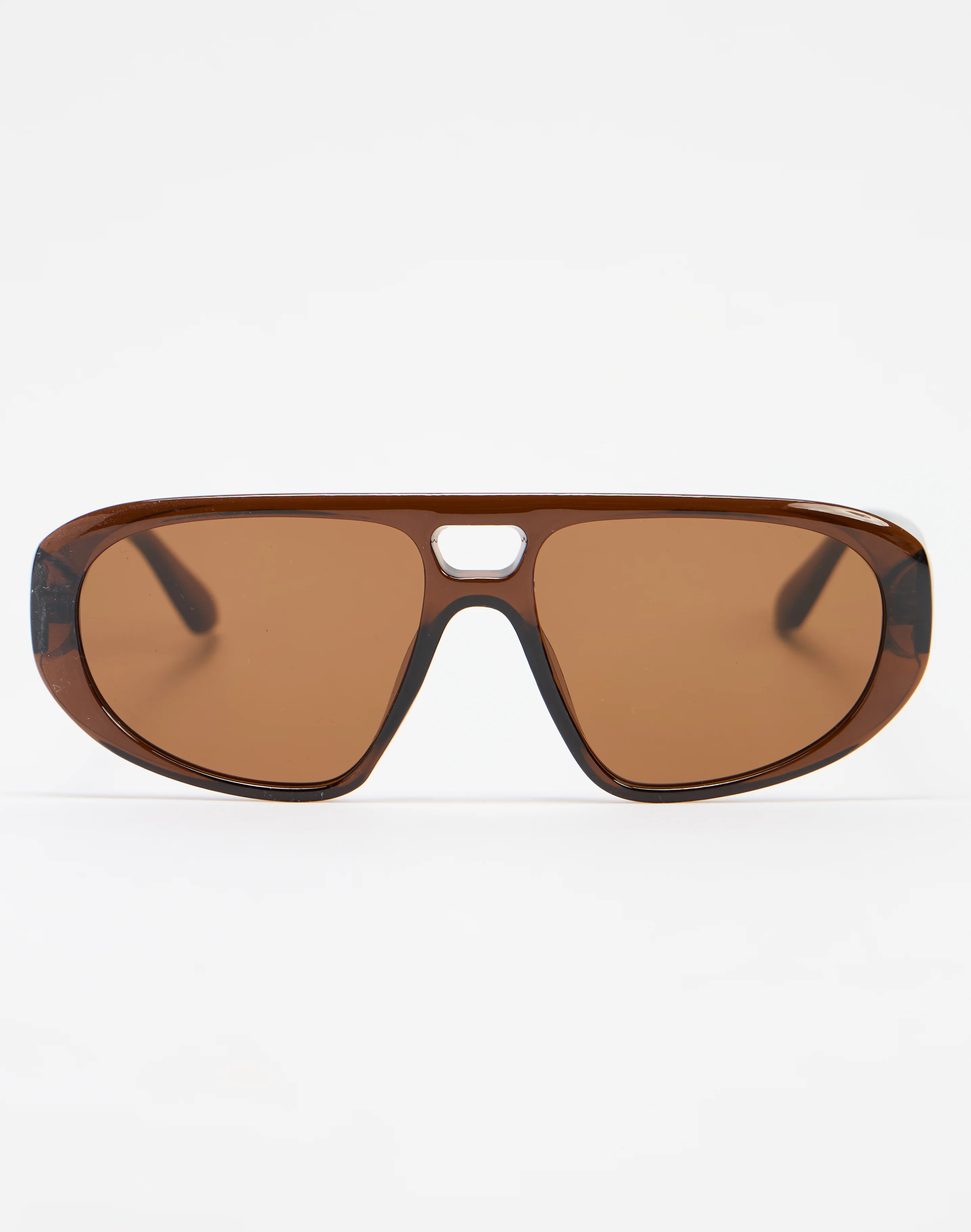 Round Aviator Sunglasses Brown X Brown