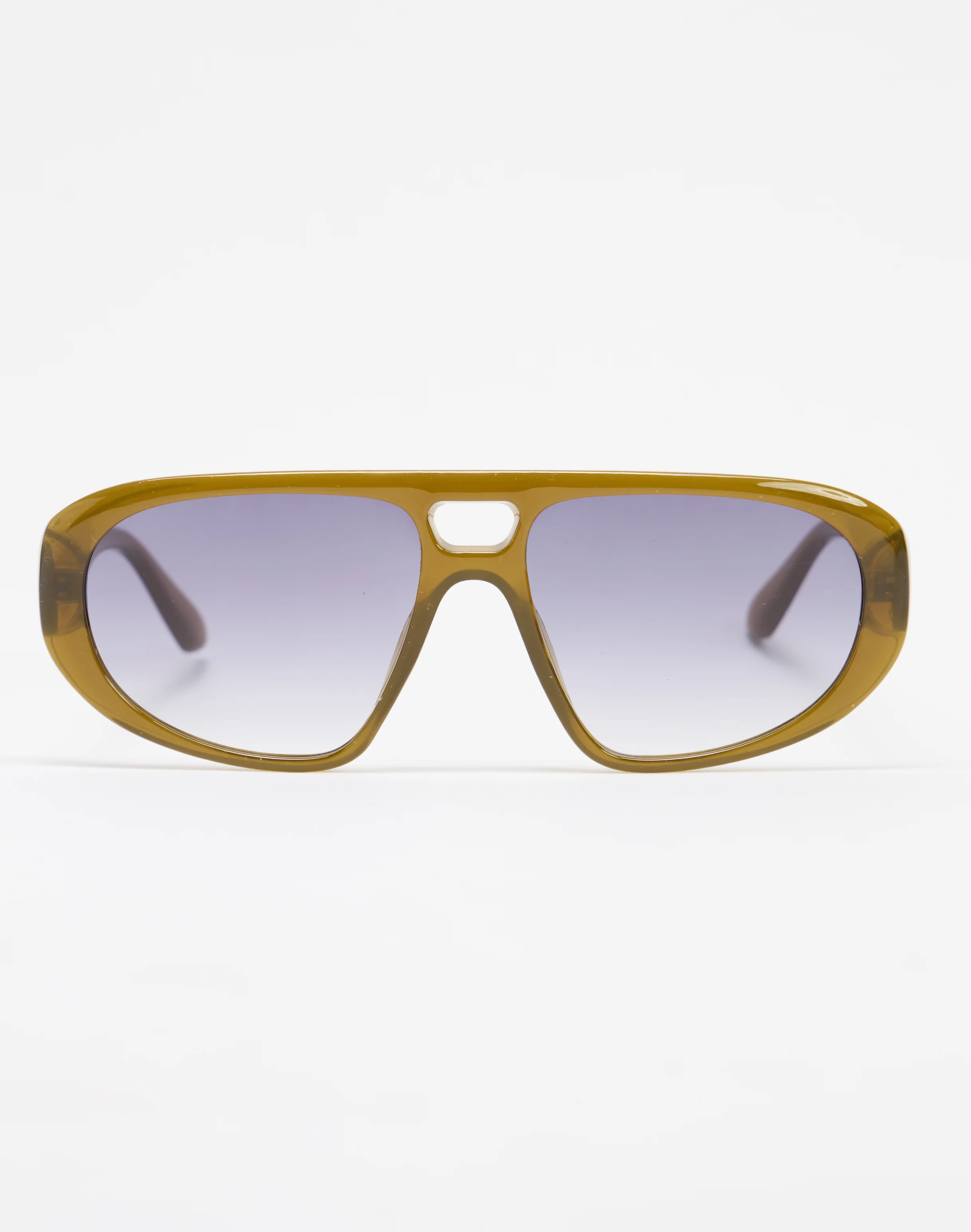 Round Aviator Sunglasses Green X Grey