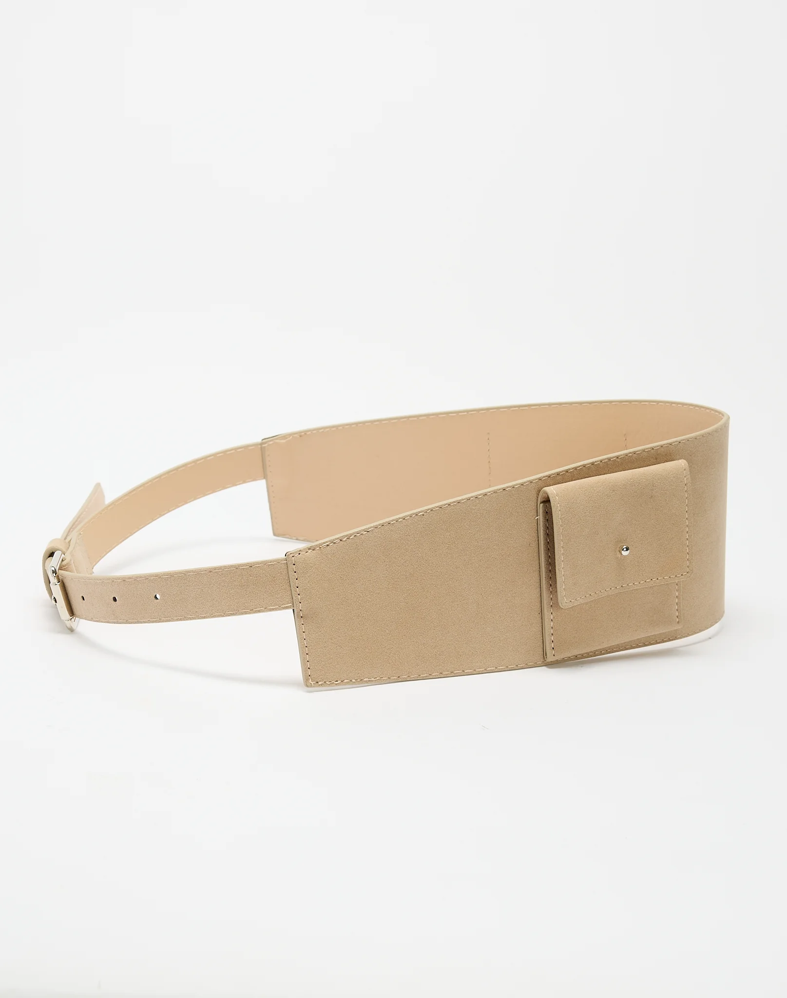Faux Suede Utility Belt Beige
