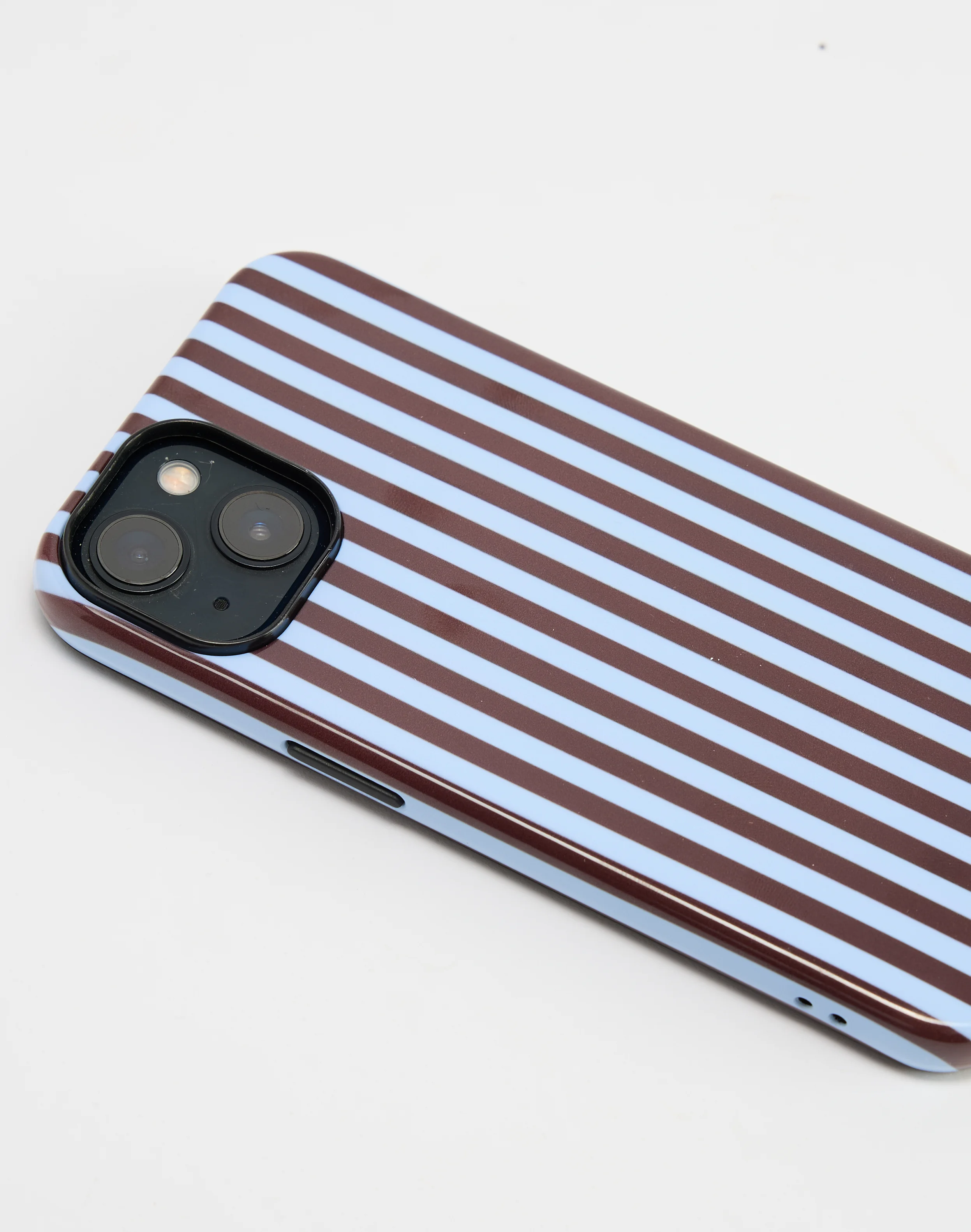 Stripe iPhone Case Blue X Brown