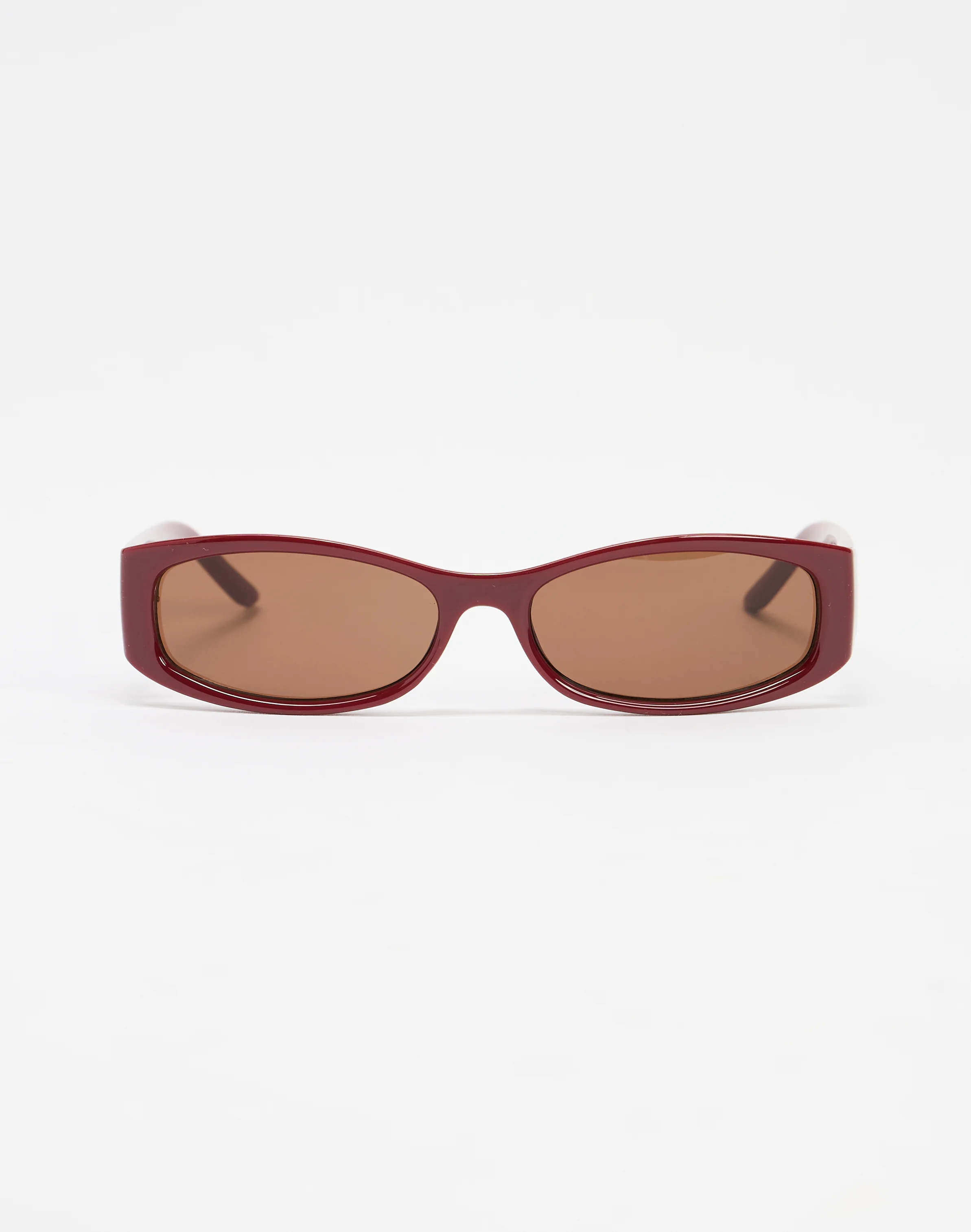 Rectangle Frame Sunglasses Solid Cherry