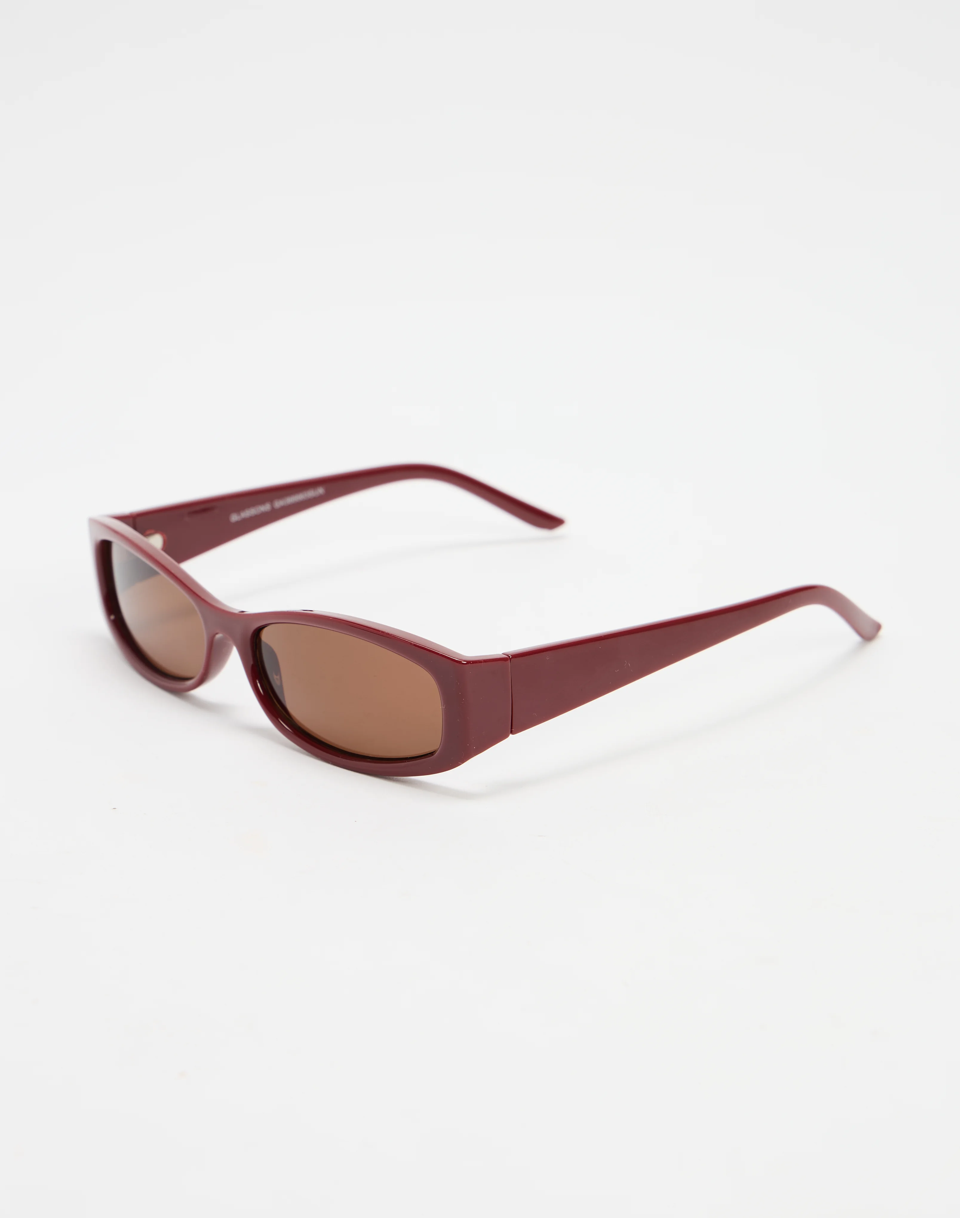 Rectangle Frame Sunglasses Solid Cherry