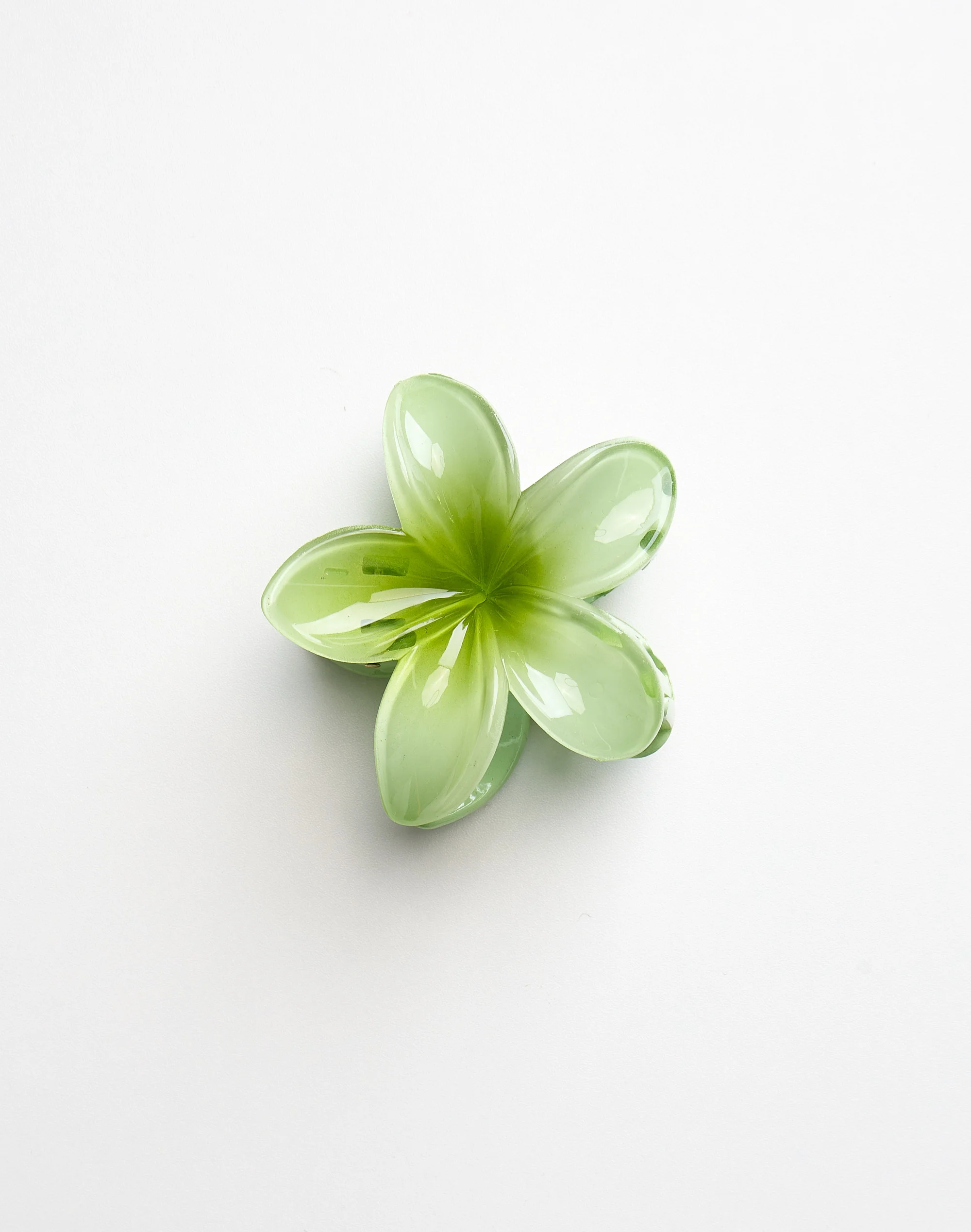 Frangipani Flower Hair Clip Bright Green