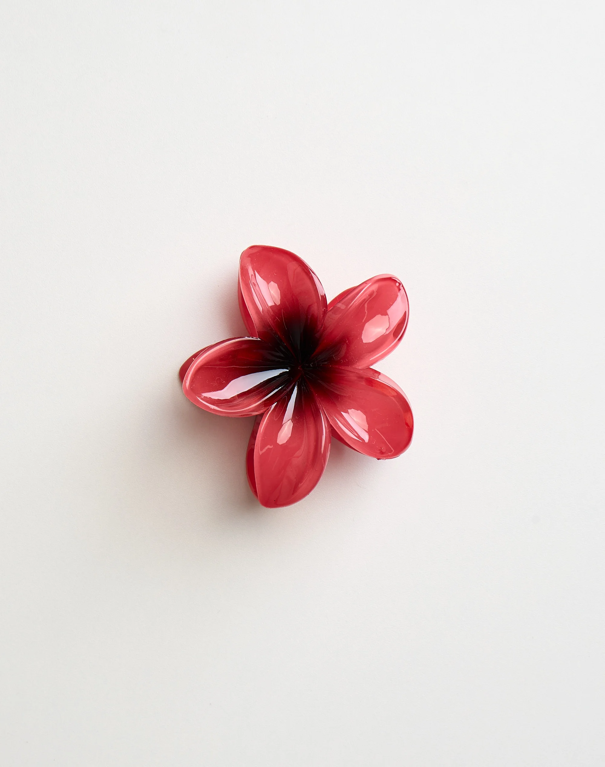 Frangipani Flower Hair Clip Dark Red