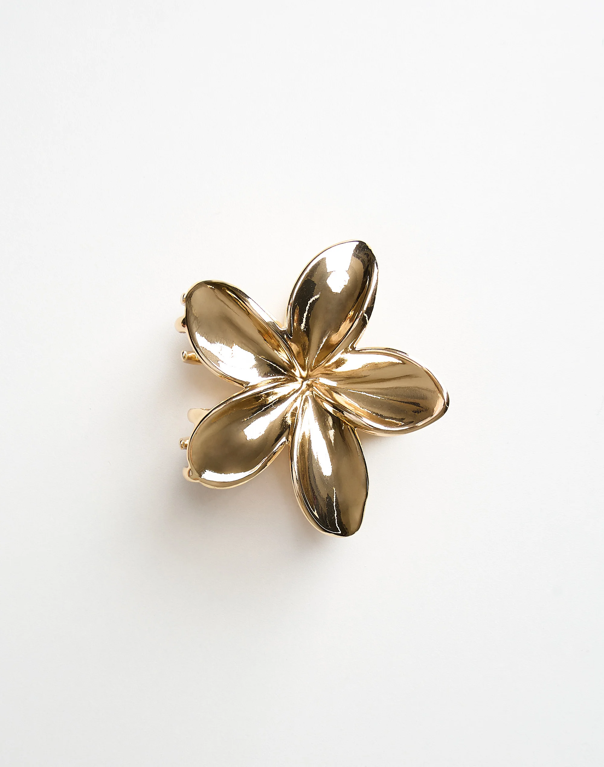 Metallic Flower Claw Clip Gold