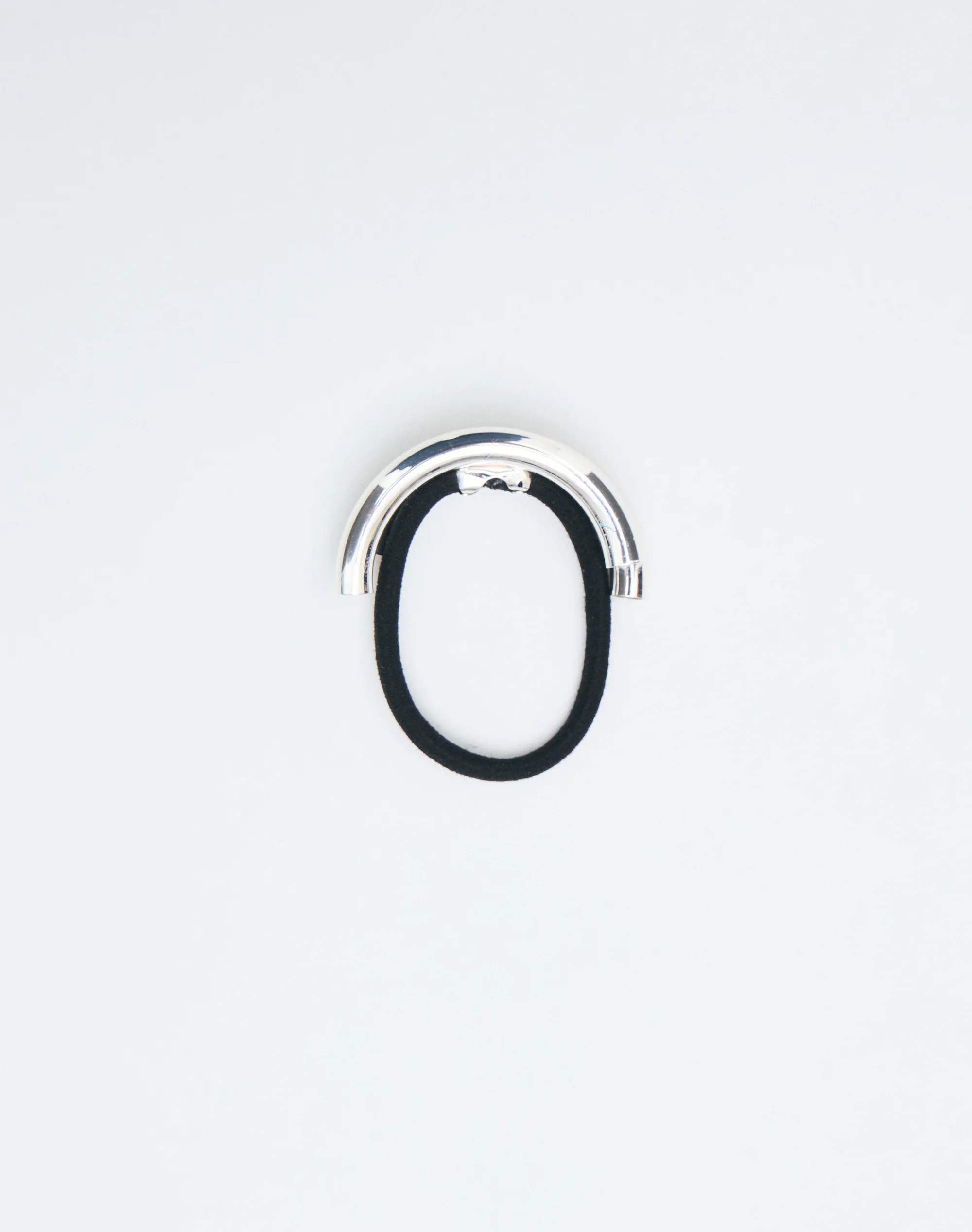 Curved Metal Hair Tie Black X Silver