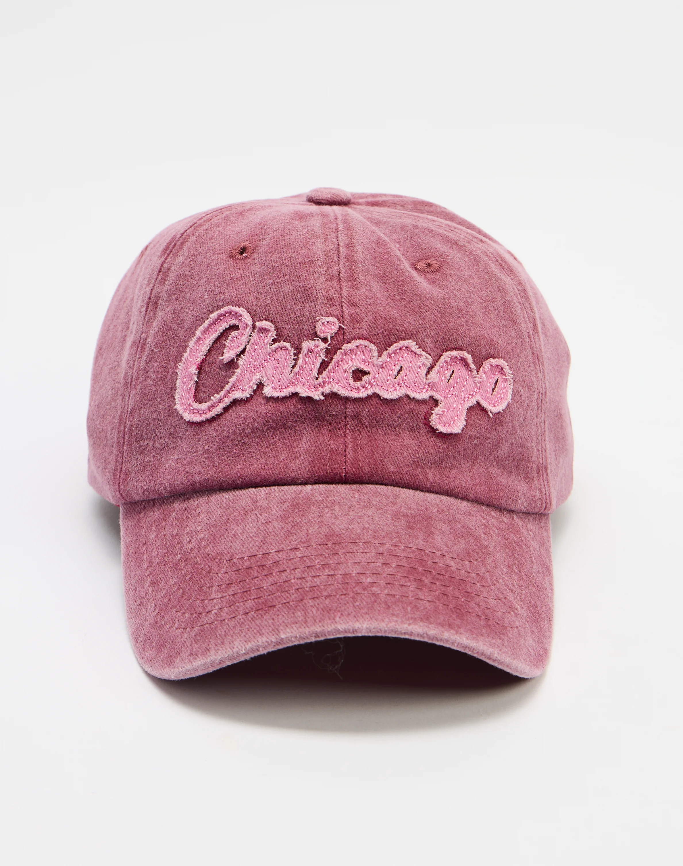 Distressed Embroidered Cap Cherry X Pink