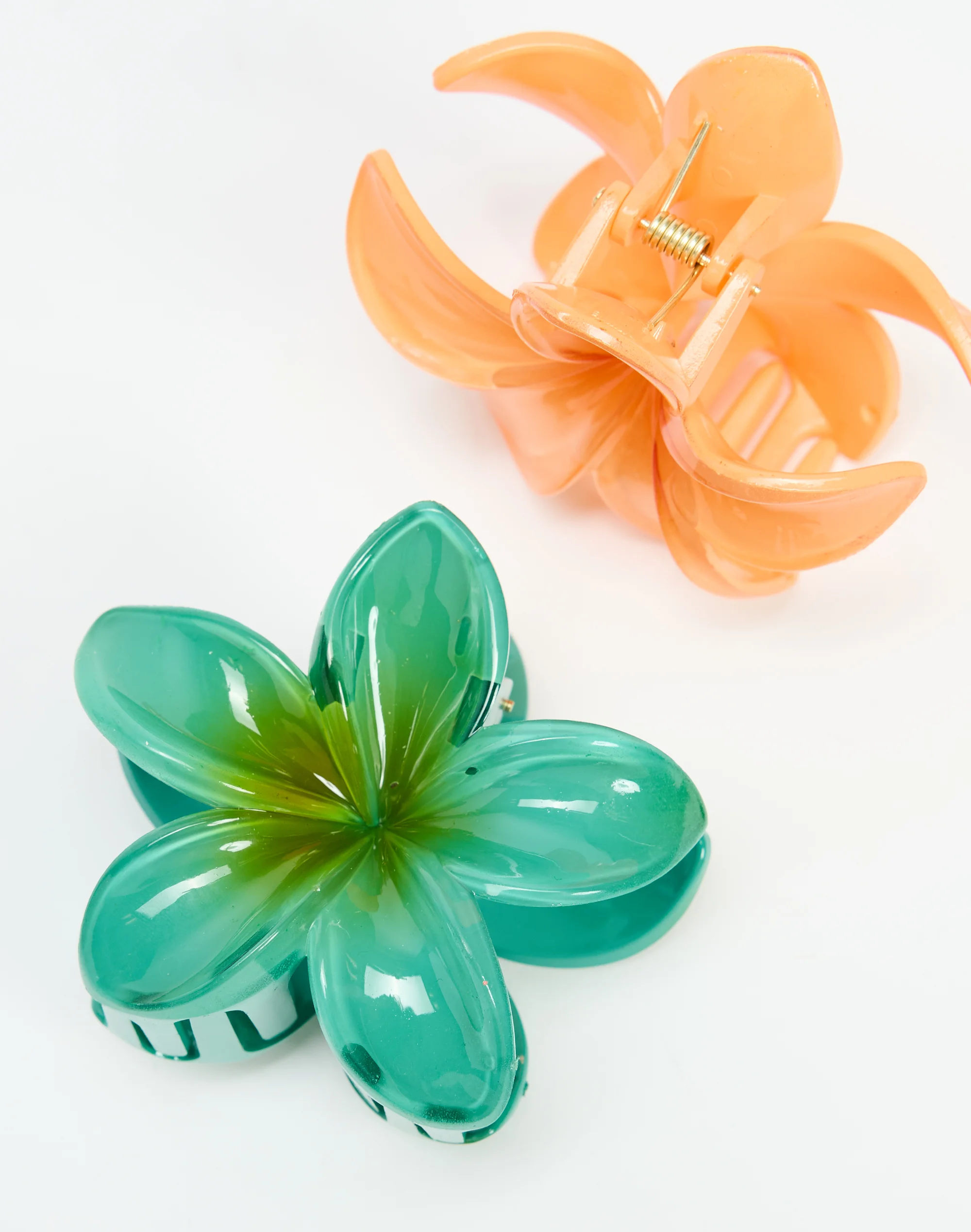 Frangipani Hair Clip Two Pack Orange X Blue
