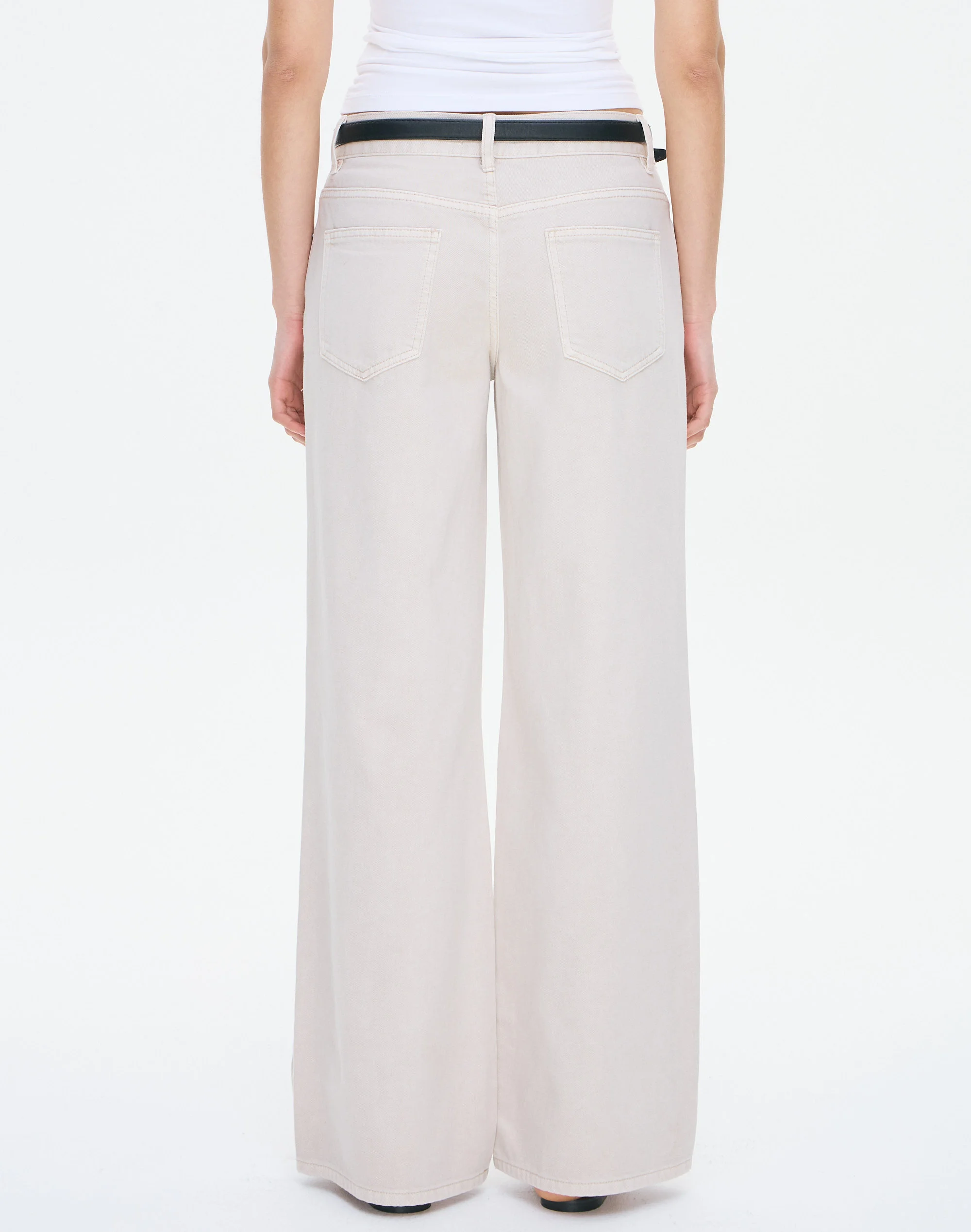 Low Rise Wide Leg Jean Beach Sand