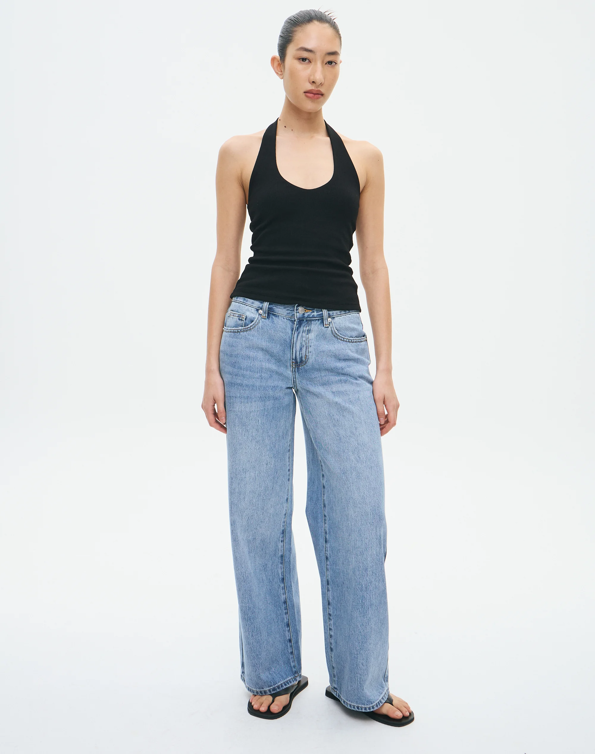 Low Rise Wide Leg Jean Blue Malibu Nib