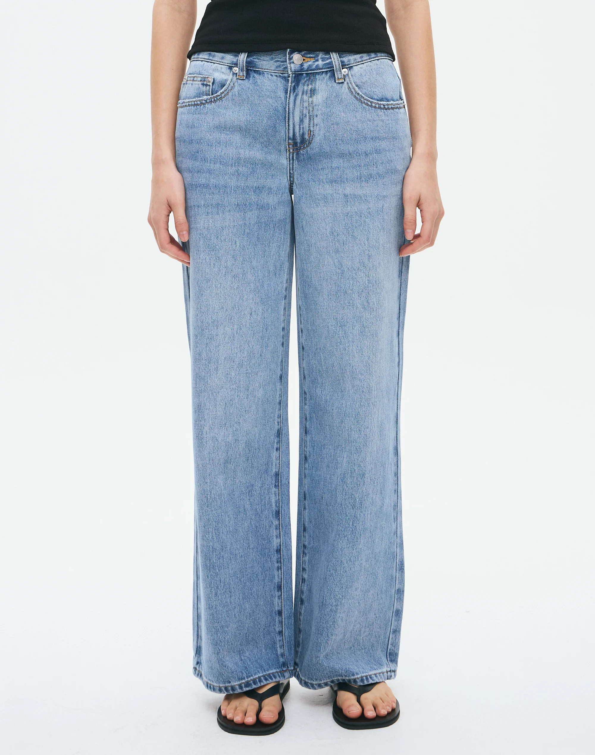 Low Rise Wide Leg Jean Blue Malibu Nib