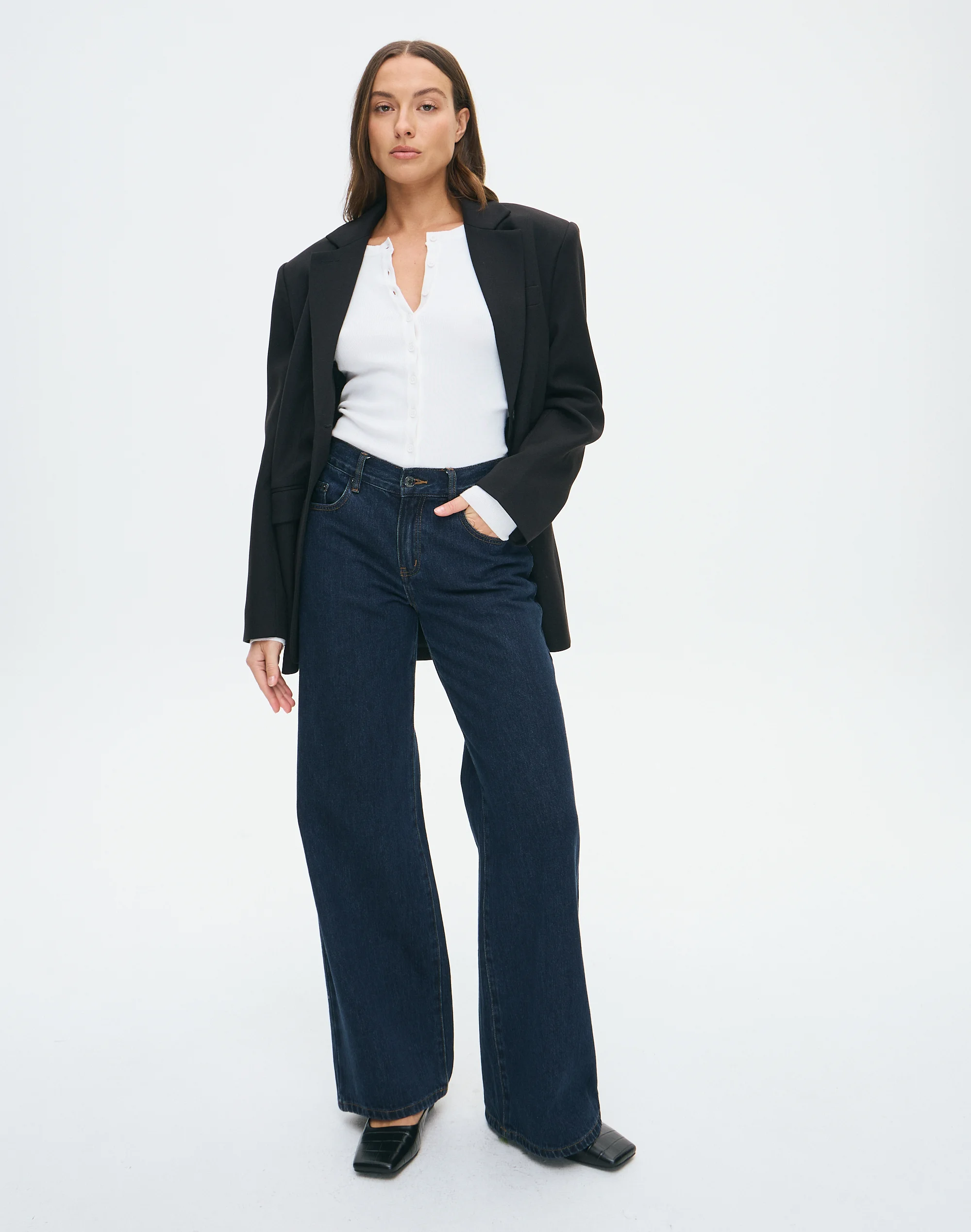Low Rise Wide Leg Jean Indigo Jones