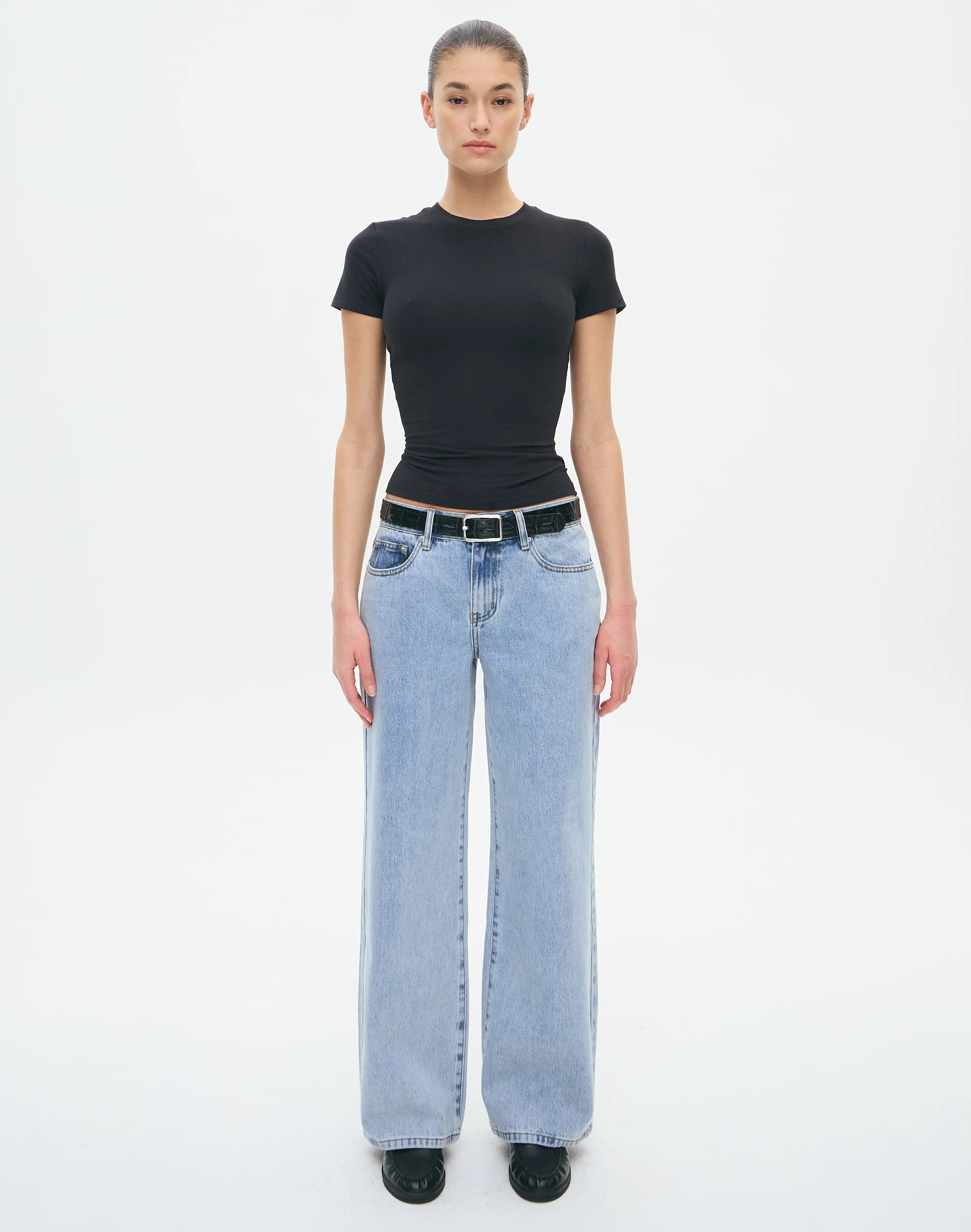 Low Rise Wide Leg Jean Light Blue Breeze