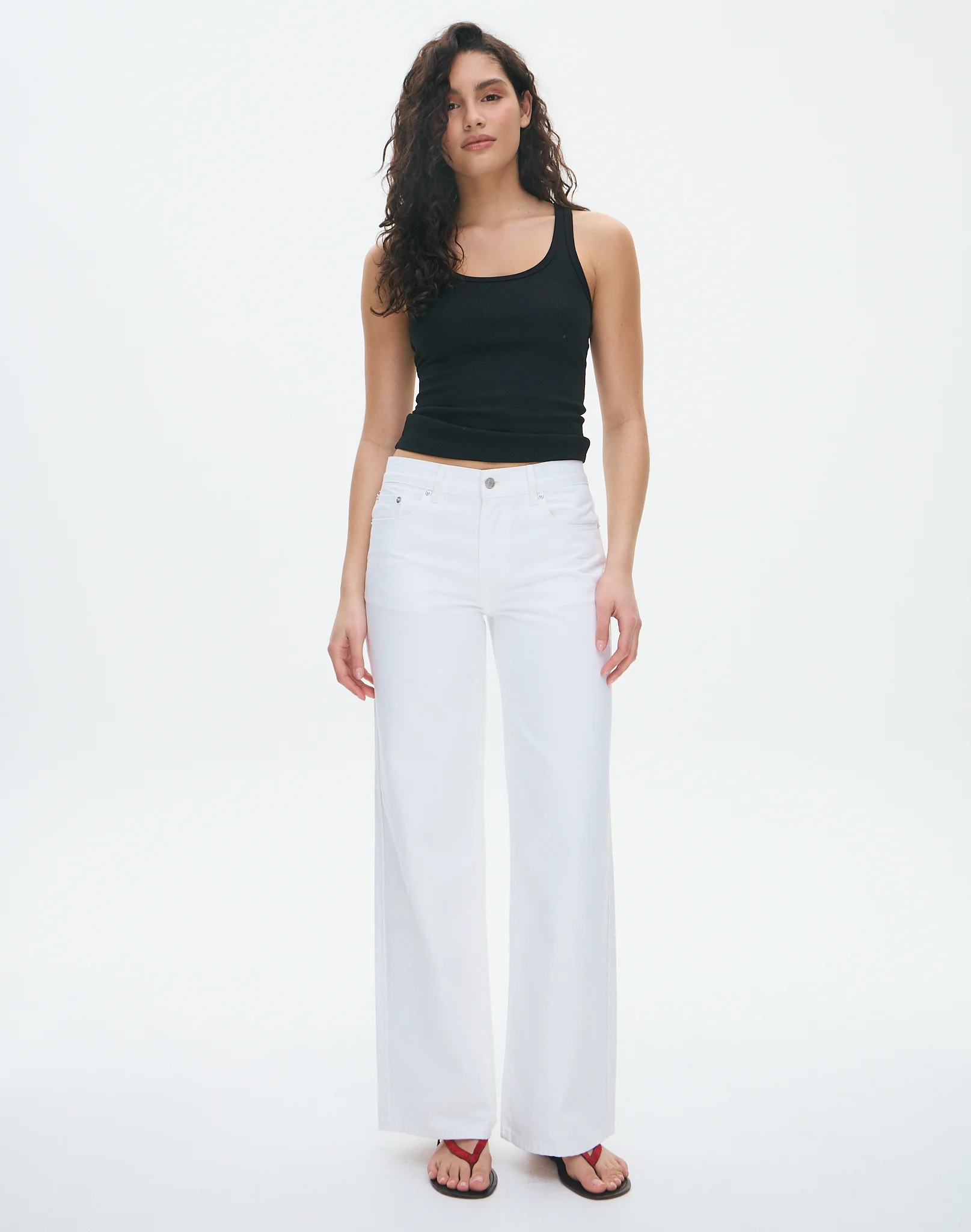 Low Rise Wide Leg Jean Waikiki White
