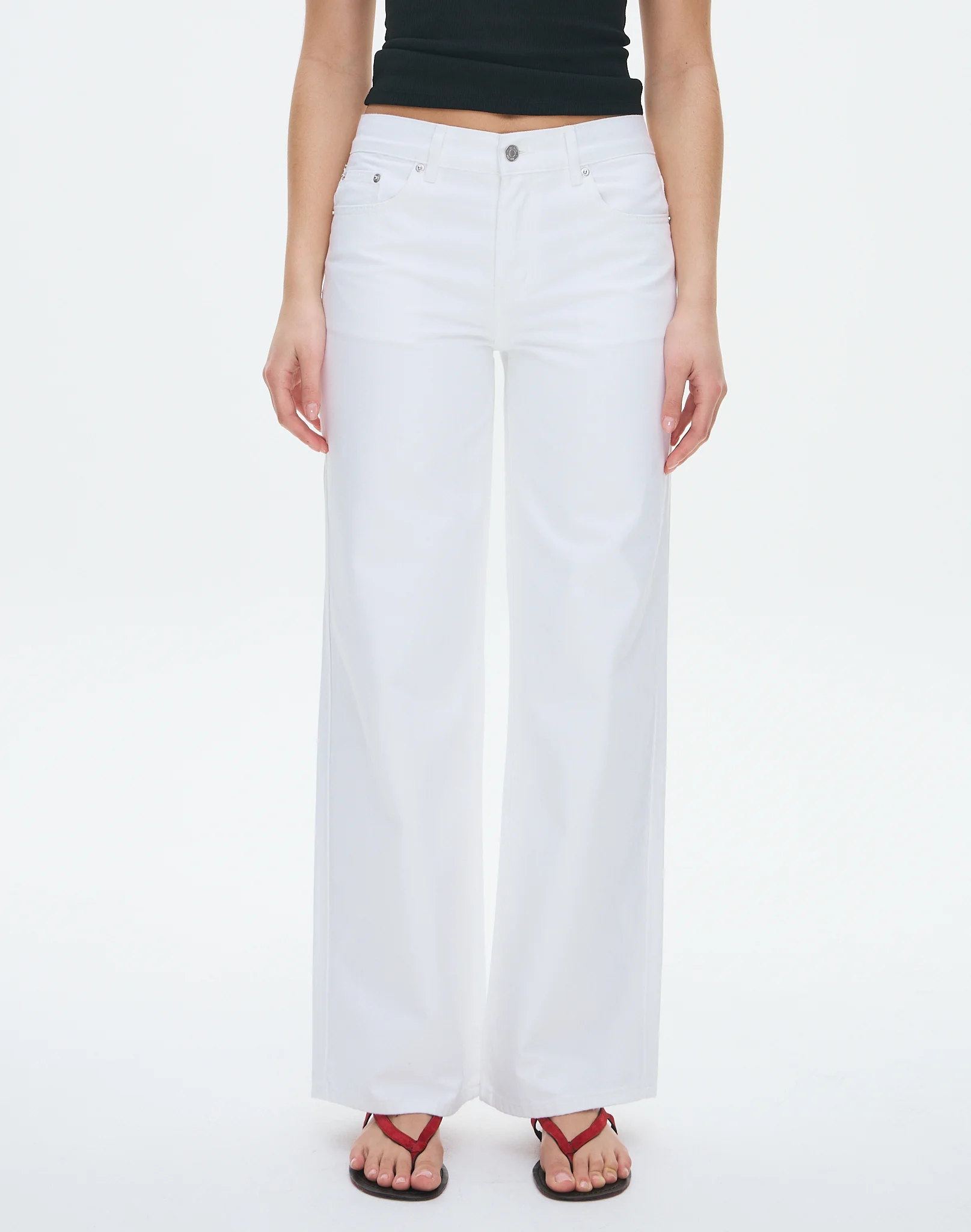 Low Rise Wide Leg Jean Waikiki White