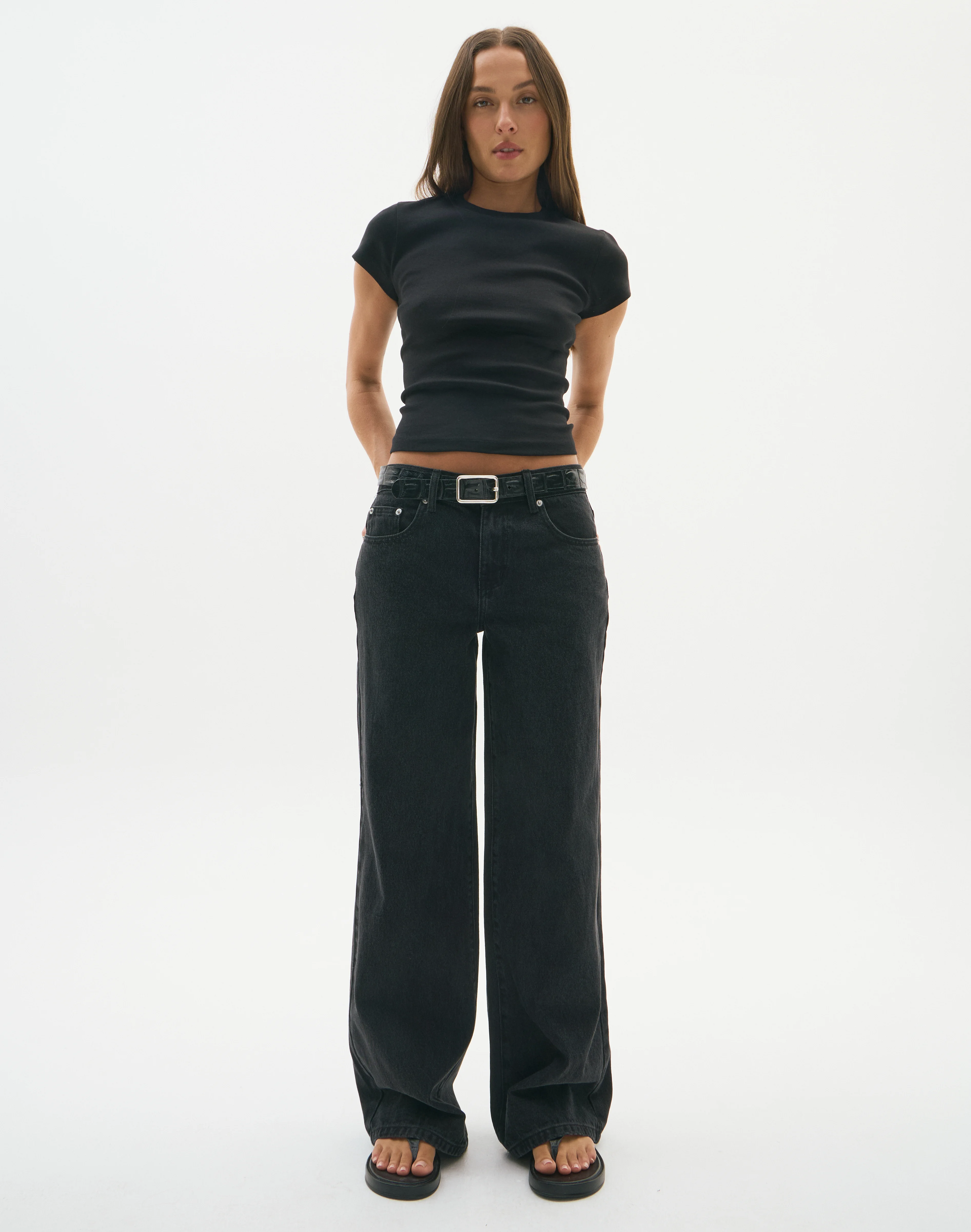 Low Rise Wide Leg Jean Vintage Black