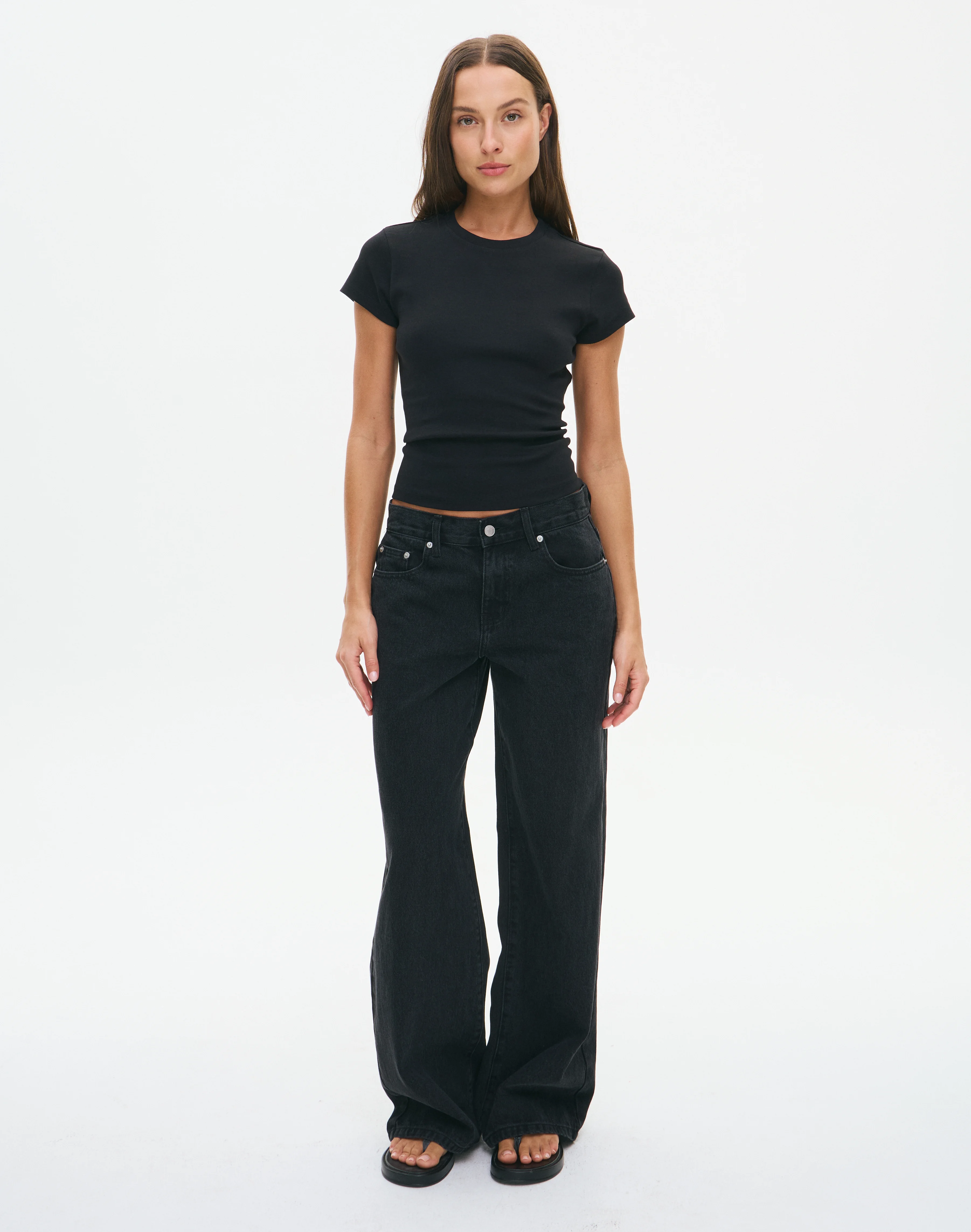 Low Rise Wide Leg Jean Vintage Black