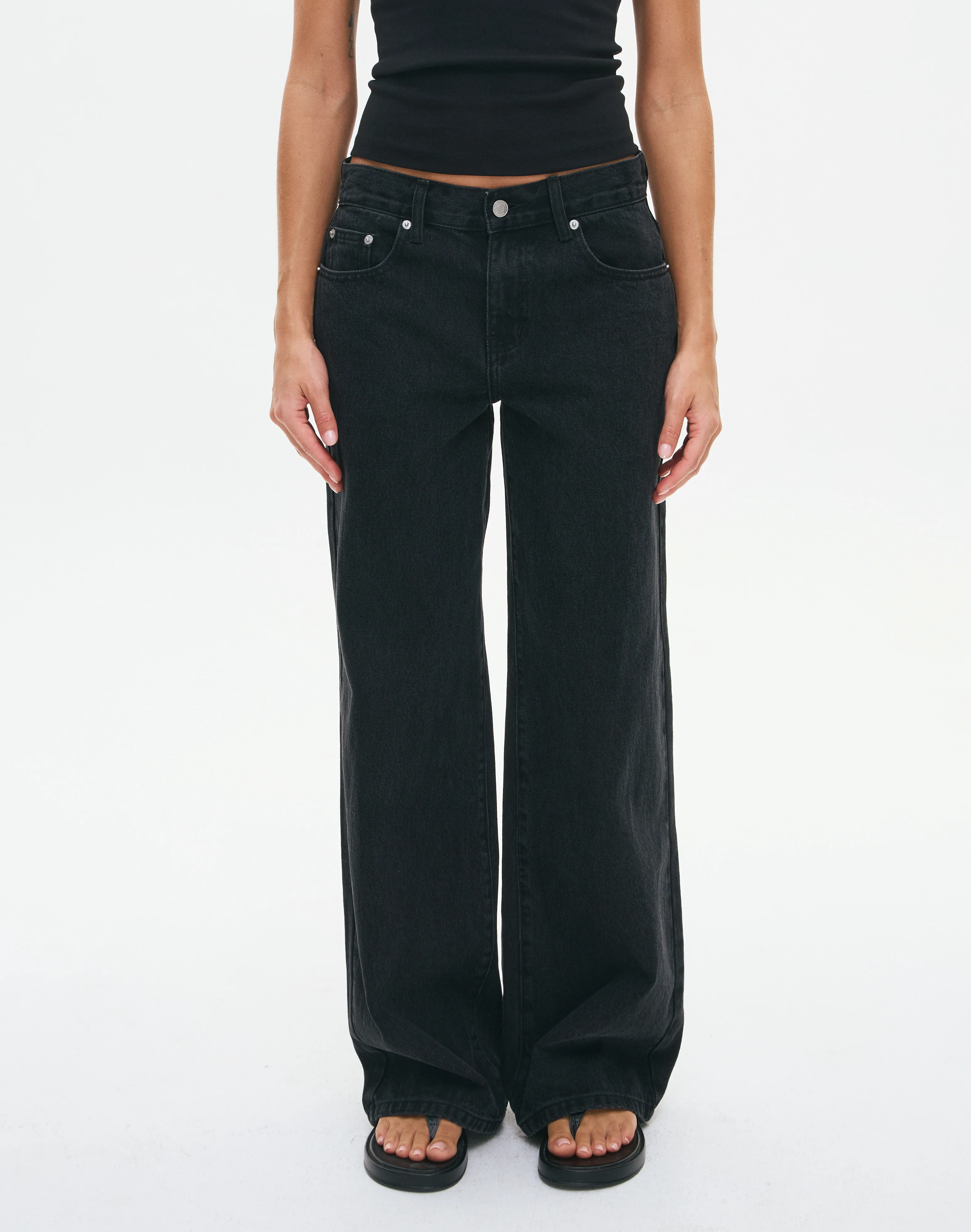 Low Rise Wide Leg Jean Vintage Black
